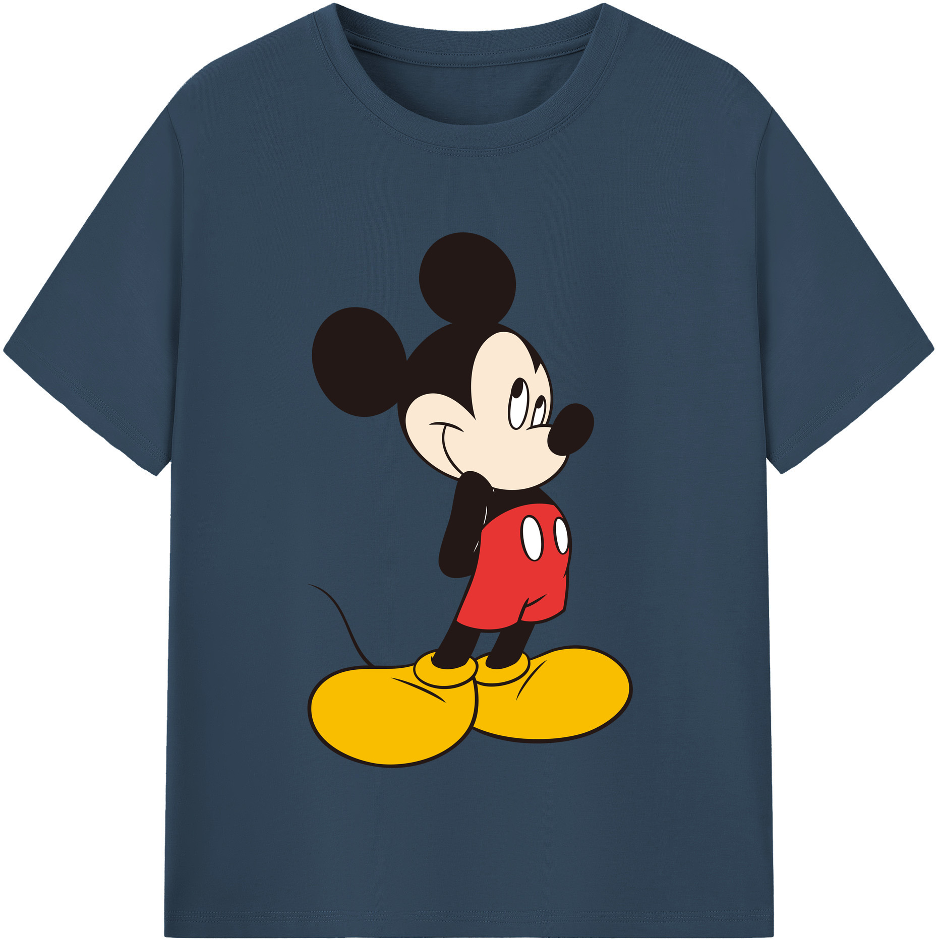 （画像用） ミッキーマウス Mickey Mouse レディースカジュアルプリントTシャツ（綿100％）