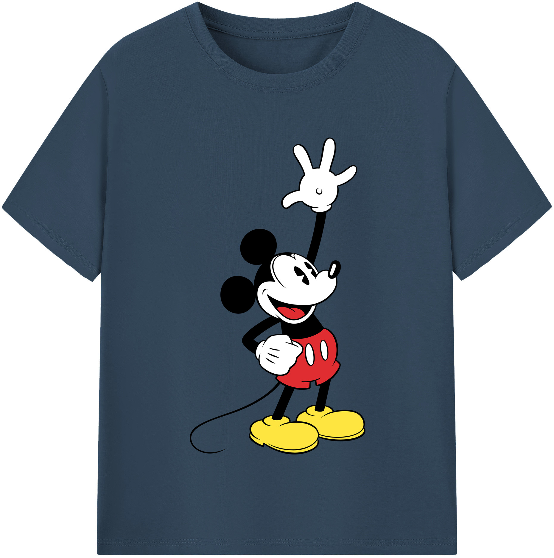 （画像用） ミッキーマウス Mickey Mouse レディースカジュアルプリントTシャツ（綿100％）