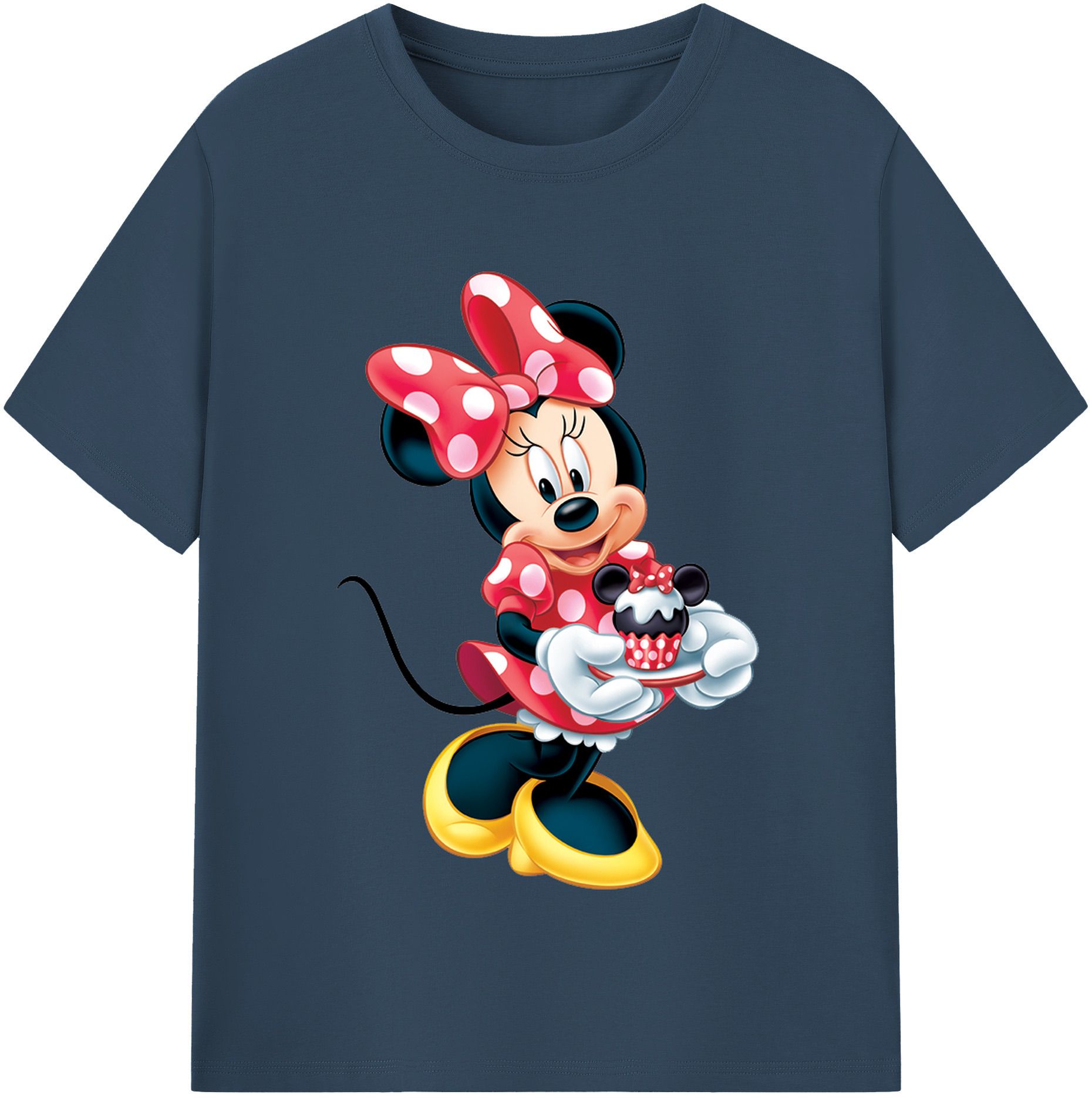 （画像用） ミッキーマウス Mickey Mouse レディースカジュアルプリントTシャツ（綿100％）