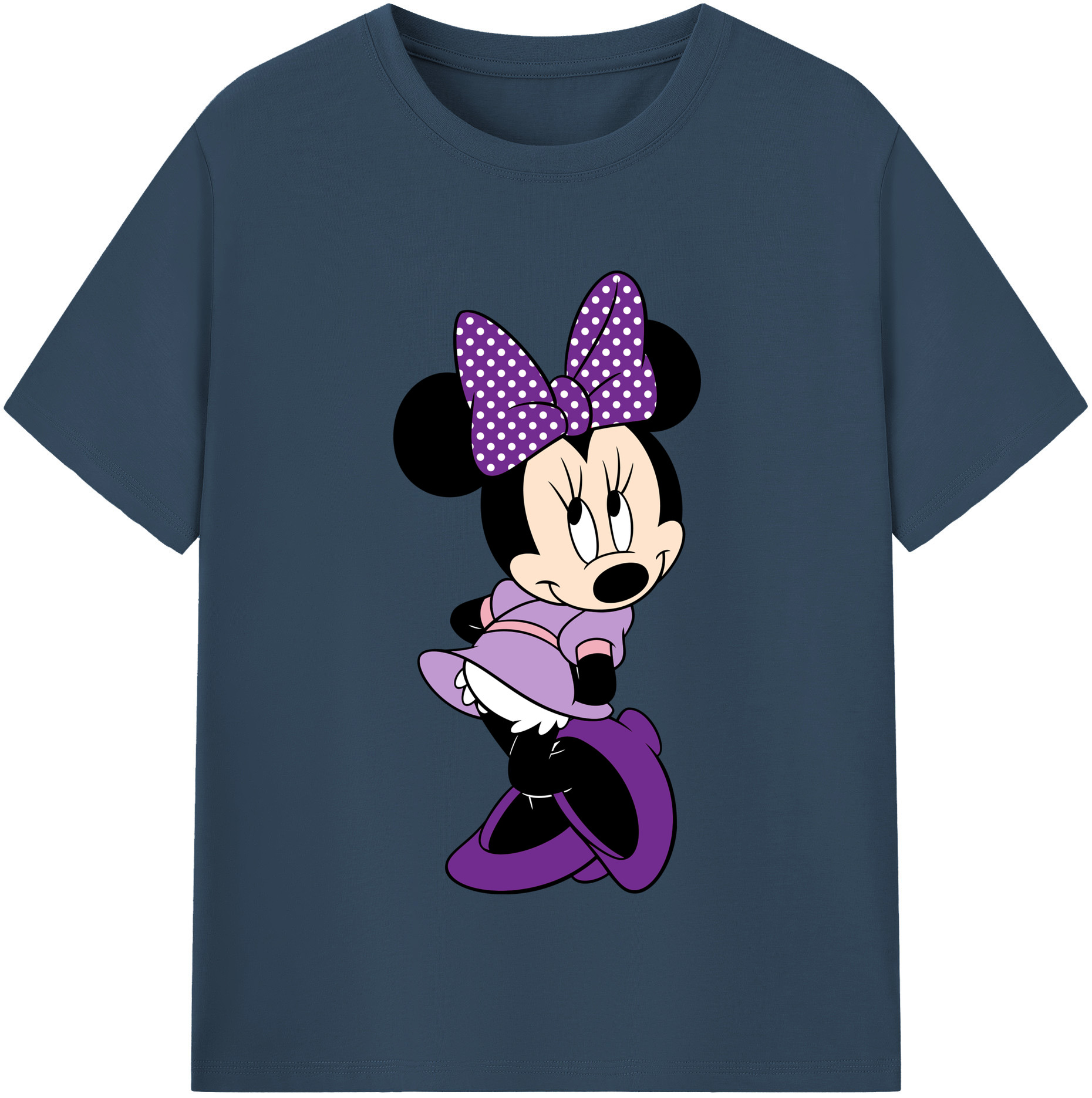 （画像用） ミッキーマウス Mickey Mouse レディースカジュアルプリントTシャツ（綿100％）