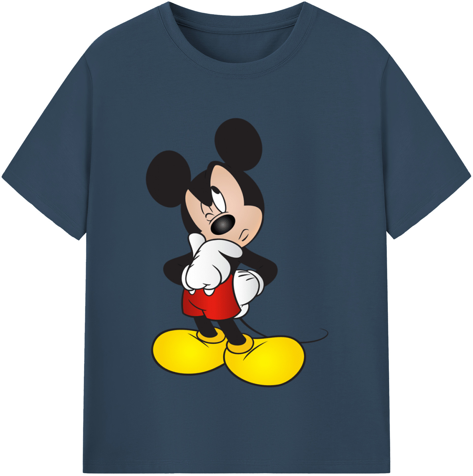（画像用） ミッキーマウス Mickey Mouse レディースカジュアルプリントTシャツ（綿100％）