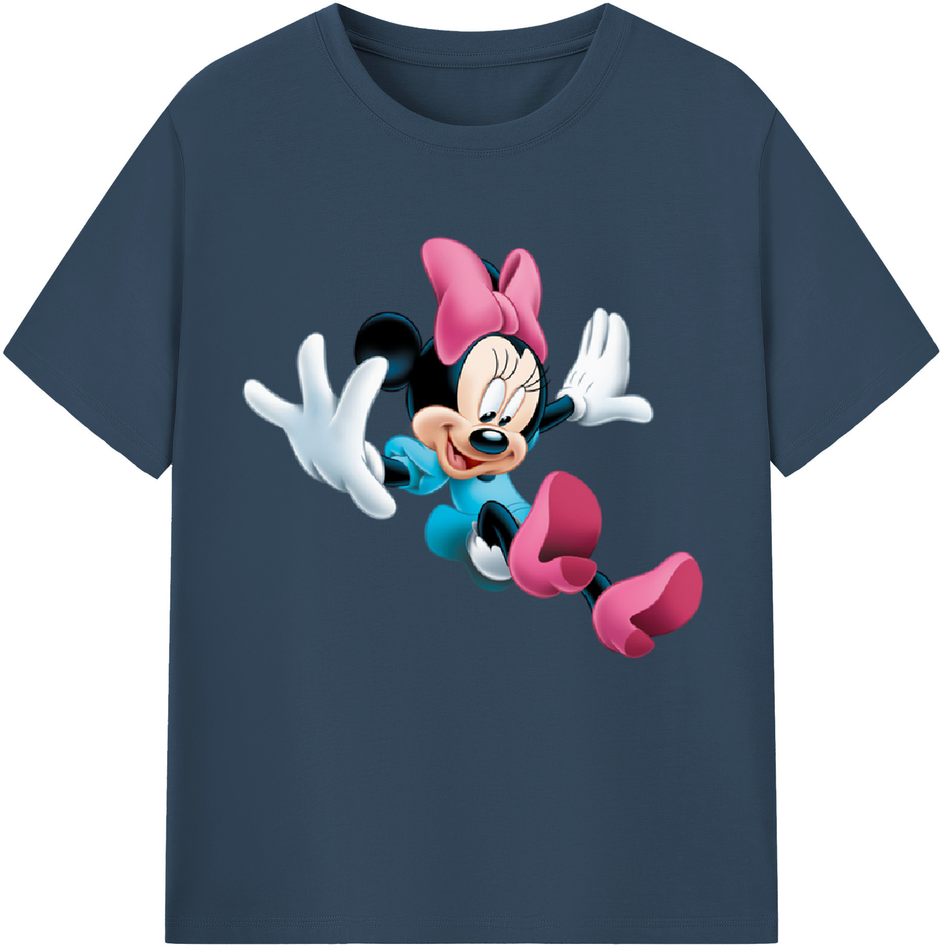 （画像用） ミッキーマウス Mickey Mouse レディースカジュアルプリントTシャツ（綿100％）