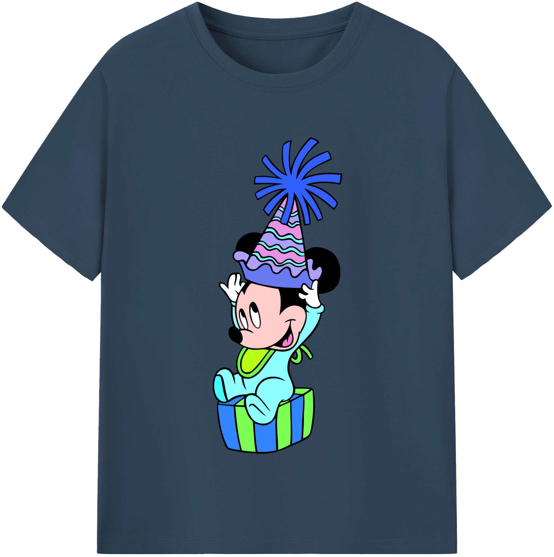 （画像用） ミッキーマウス Mickey Mouse レディースカジュアルプリントTシャツ（綿100％）