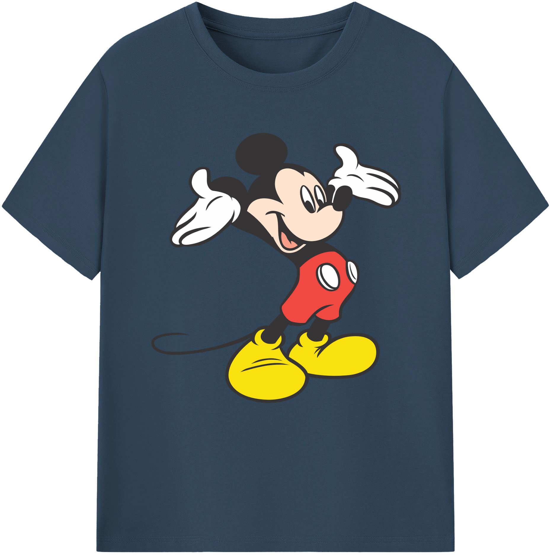 （画像用） ミッキーマウス Mickey Mouse レディースカジュアルプリントTシャツ（綿100％）