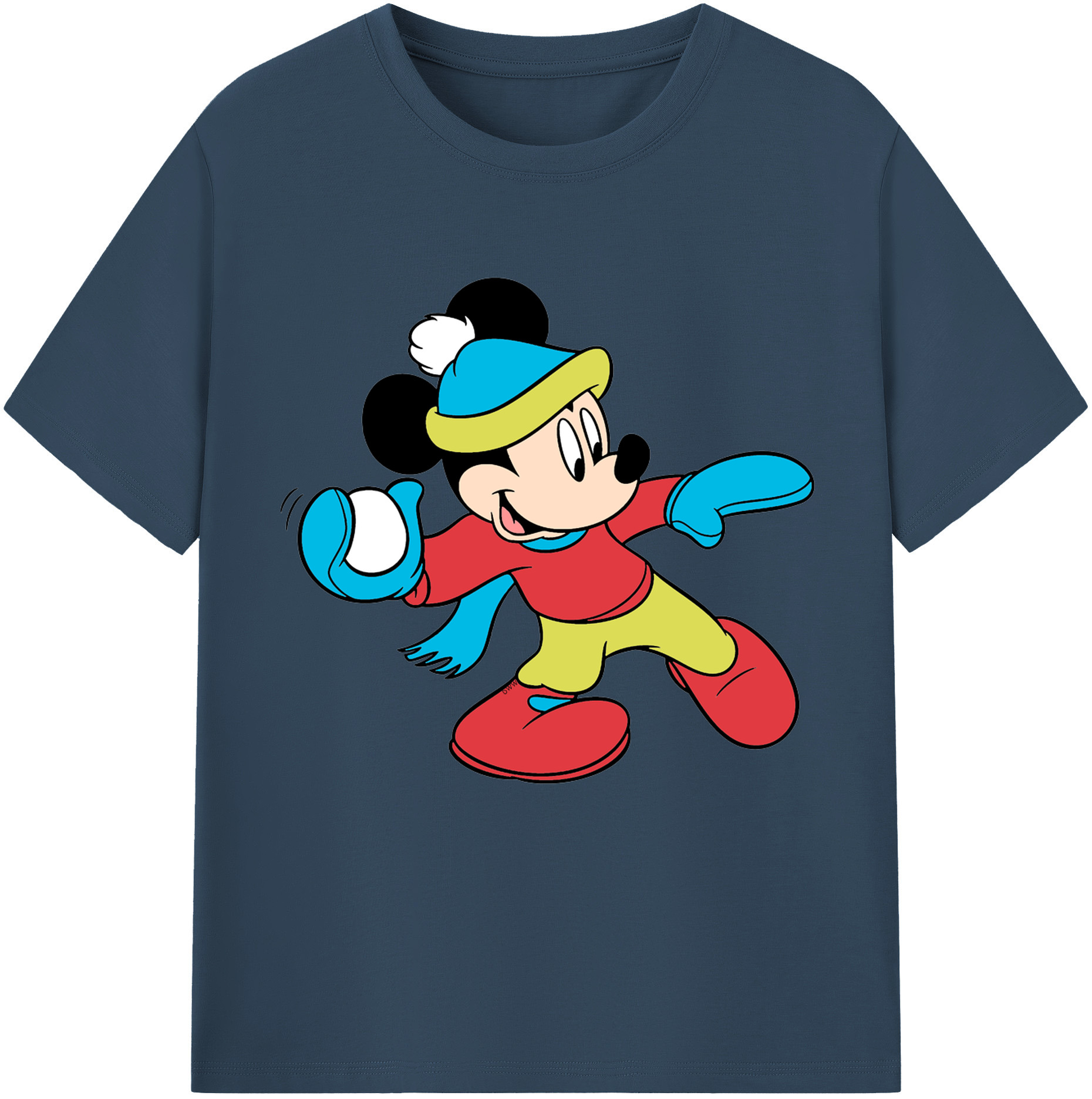 （画像用） ミッキーマウス Mickey Mouse レディースカジュアルプリントTシャツ（綿100％）