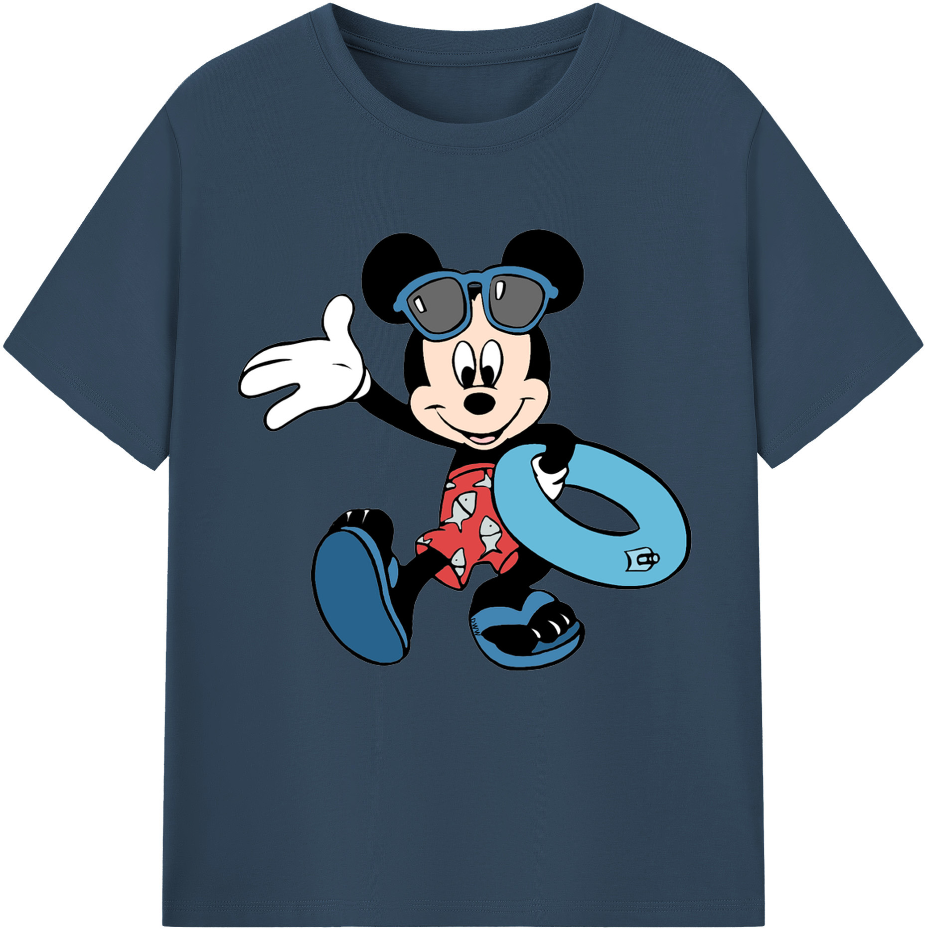 （画像用） ミッキーマウス Mickey Mouse レディースカジュアルプリントTシャツ（綿100％）