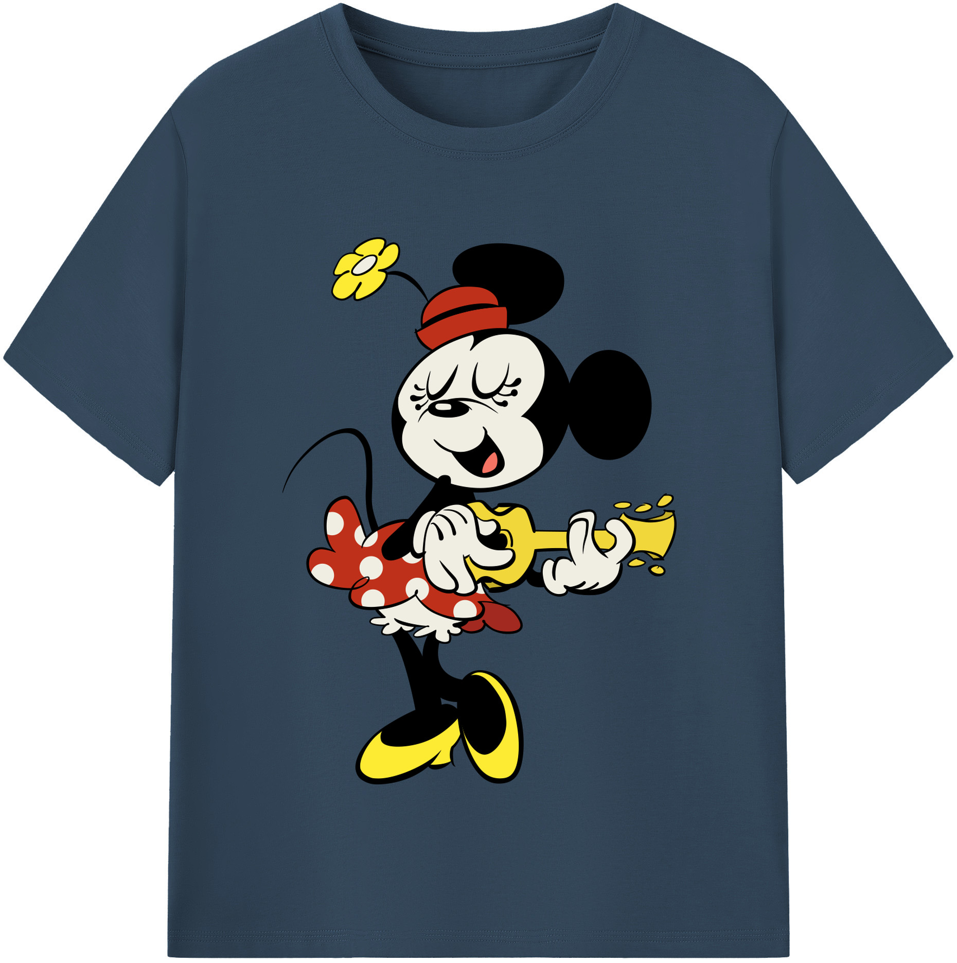 （画像用） ミッキーマウス Mickey Mouse レディースカジュアルプリントTシャツ（綿100％）