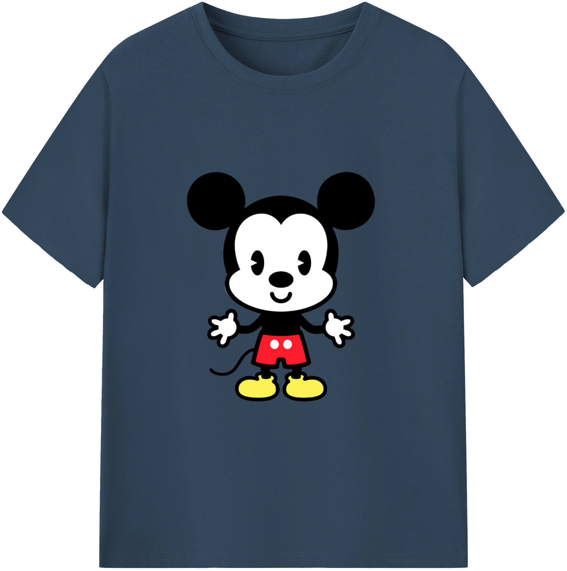 （画像用） ミッキーマウス Mickey Mouse レディースカジュアルプリントTシャツ（綿100％）