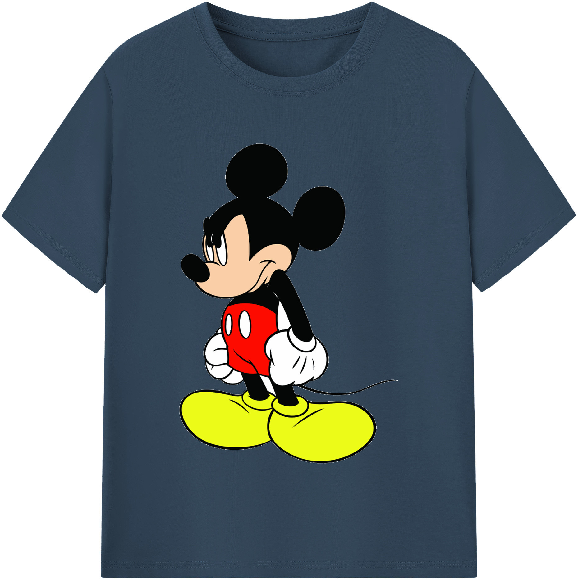 （画像用） ミッキーマウス Mickey Mouse レディースカジュアルプリントTシャツ（綿100％）