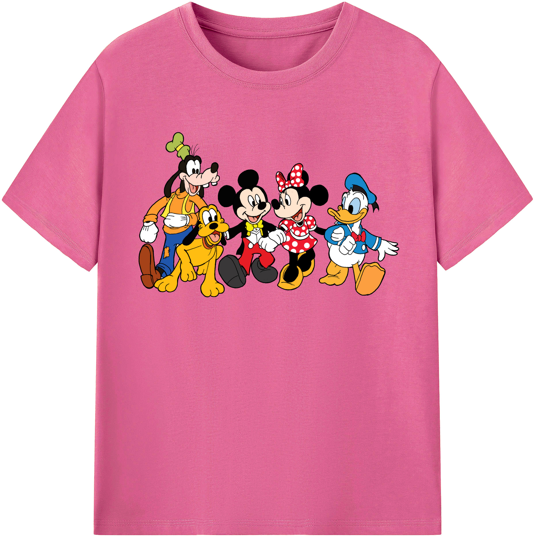 （画像用） ミッキーマウス Mickey Mouse レディースカジュアルプリントTシャツ（綿100％）
