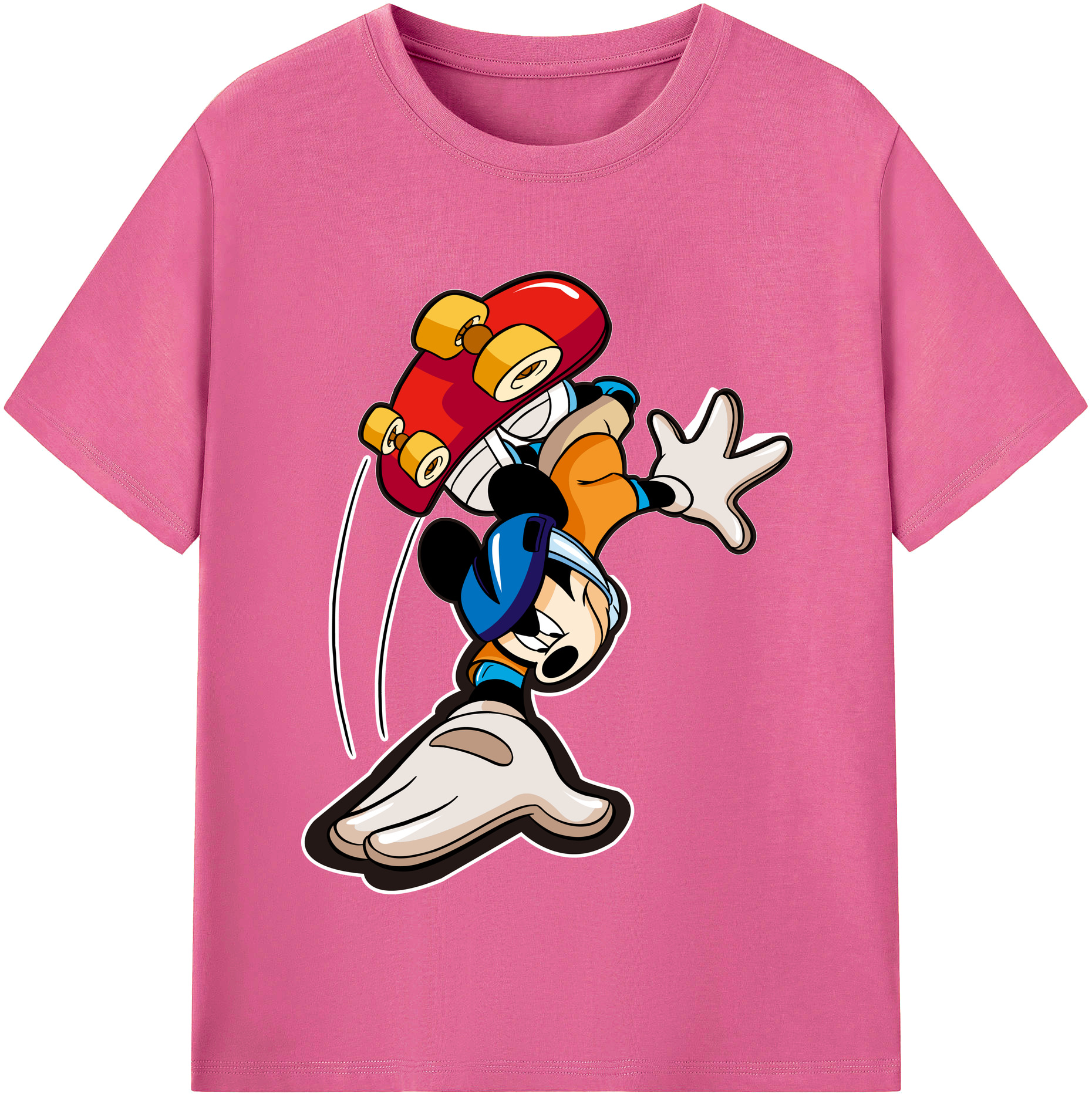 （画像用） ミッキーマウス Mickey Mouse レディースカジュアルプリントTシャツ（綿100％）