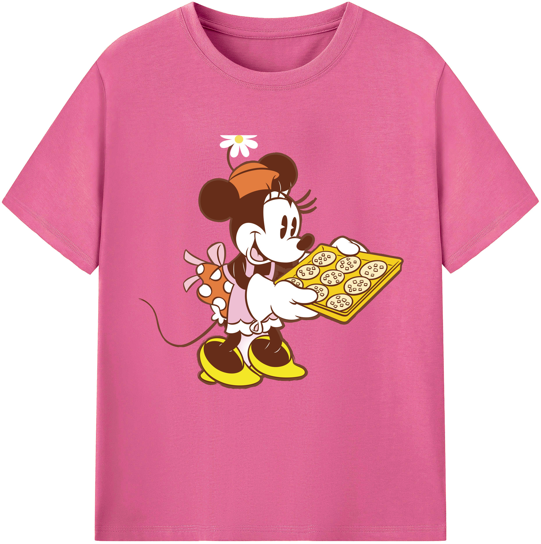 （画像用） ミッキーマウス Mickey Mouse レディースカジュアルプリントTシャツ（綿100％）