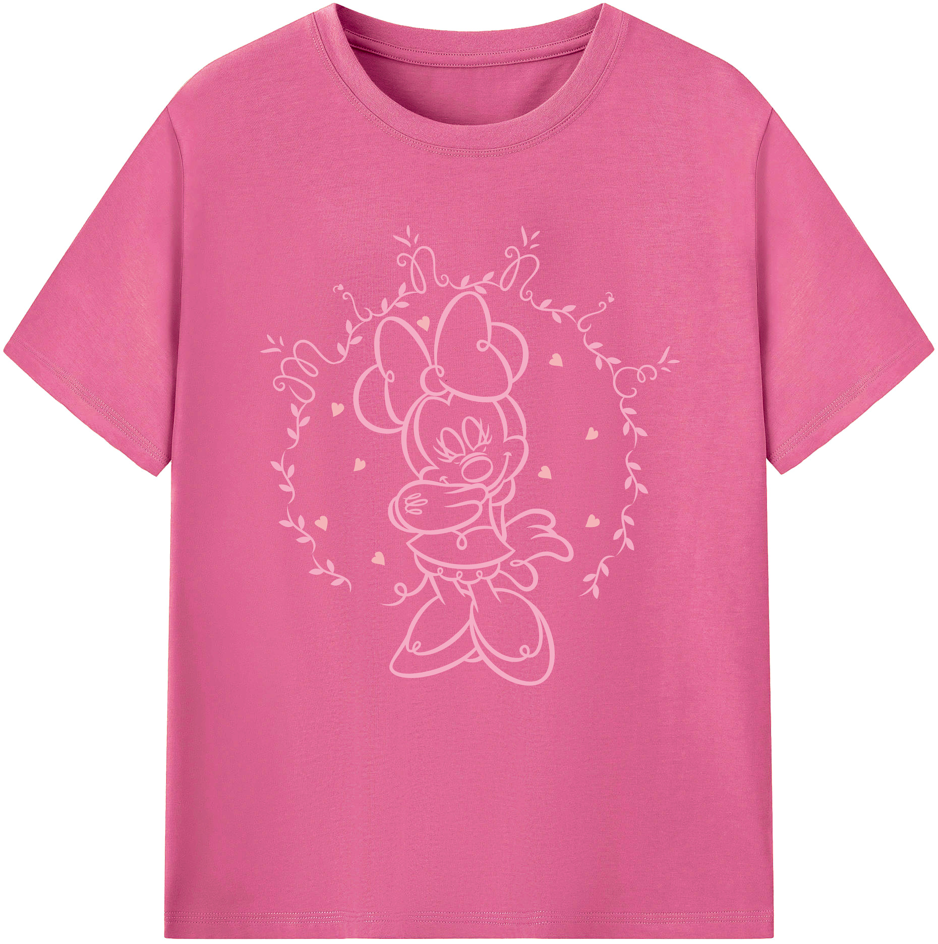 （画像用） ミッキーマウス Mickey Mouse レディースカジュアルプリントTシャツ（綿100％）