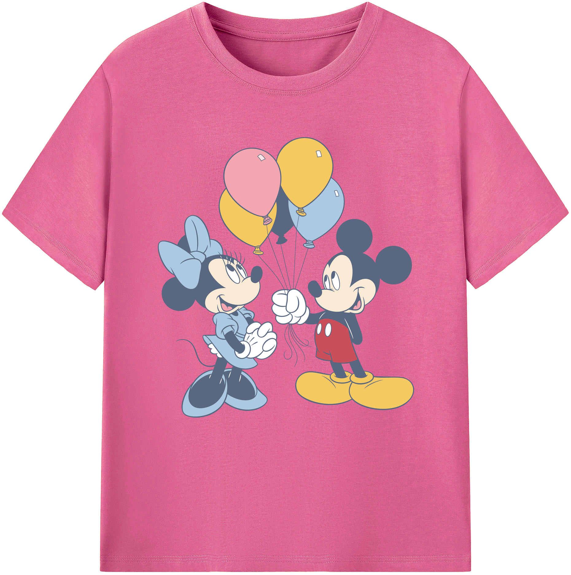 （画像用） ミッキーマウス Mickey Mouse レディースカジュアルプリントTシャツ（綿100％）