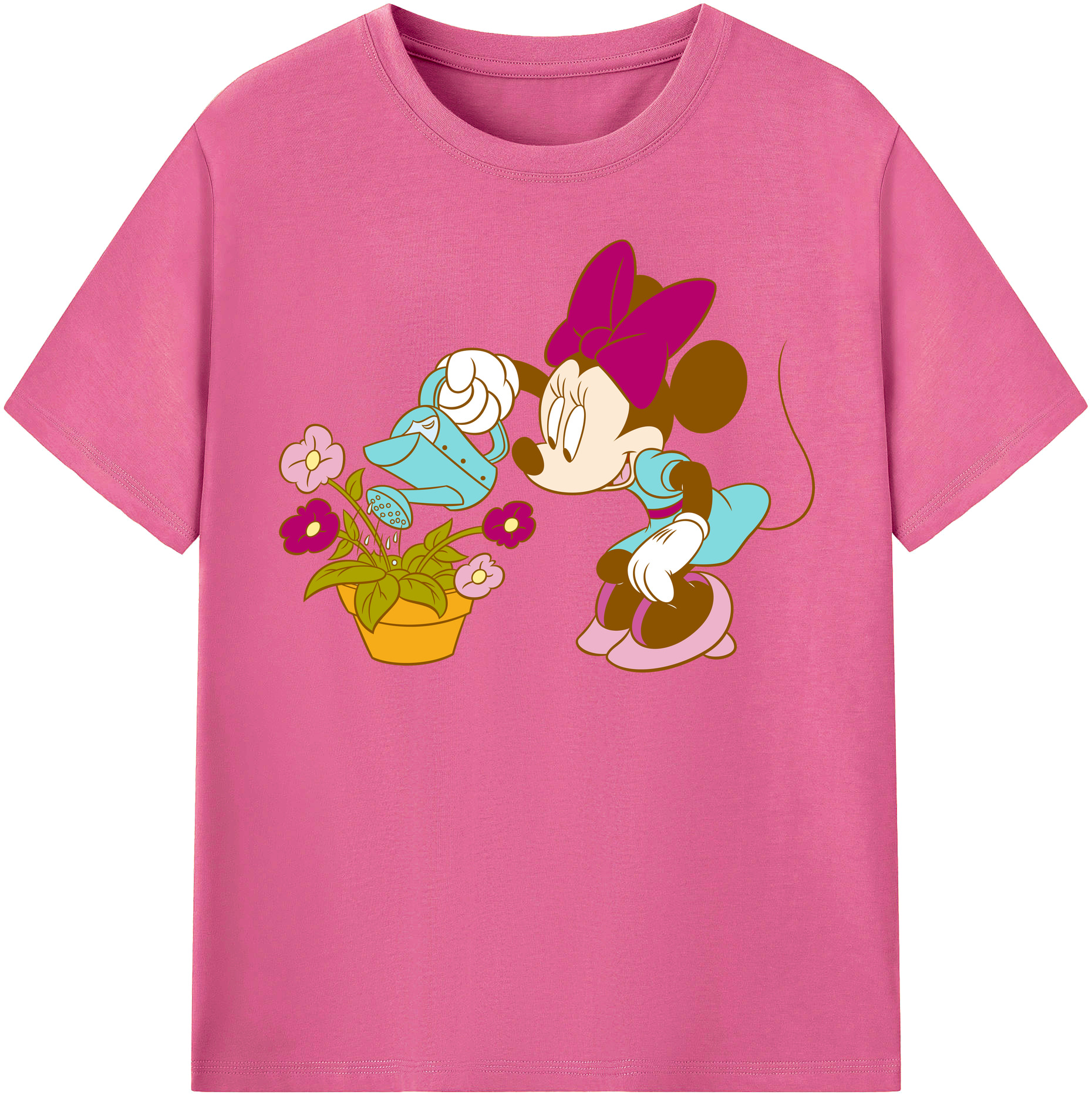 （画像用） ミッキーマウス Mickey Mouse レディースカジュアルプリントTシャツ（綿100％）