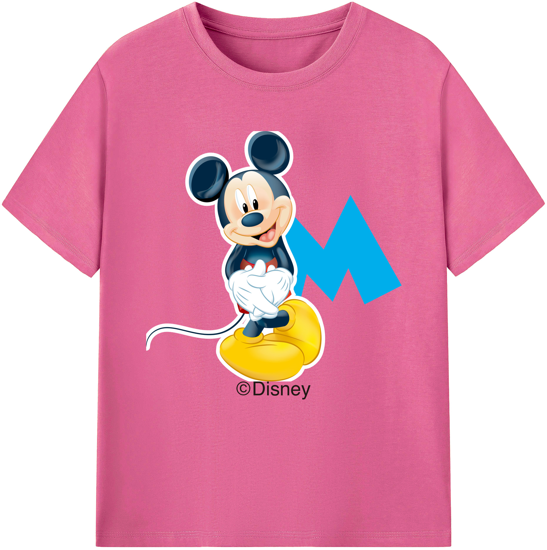 （画像用） ミッキーマウス Mickey Mouse レディースカジュアルプリントTシャツ（綿100％）