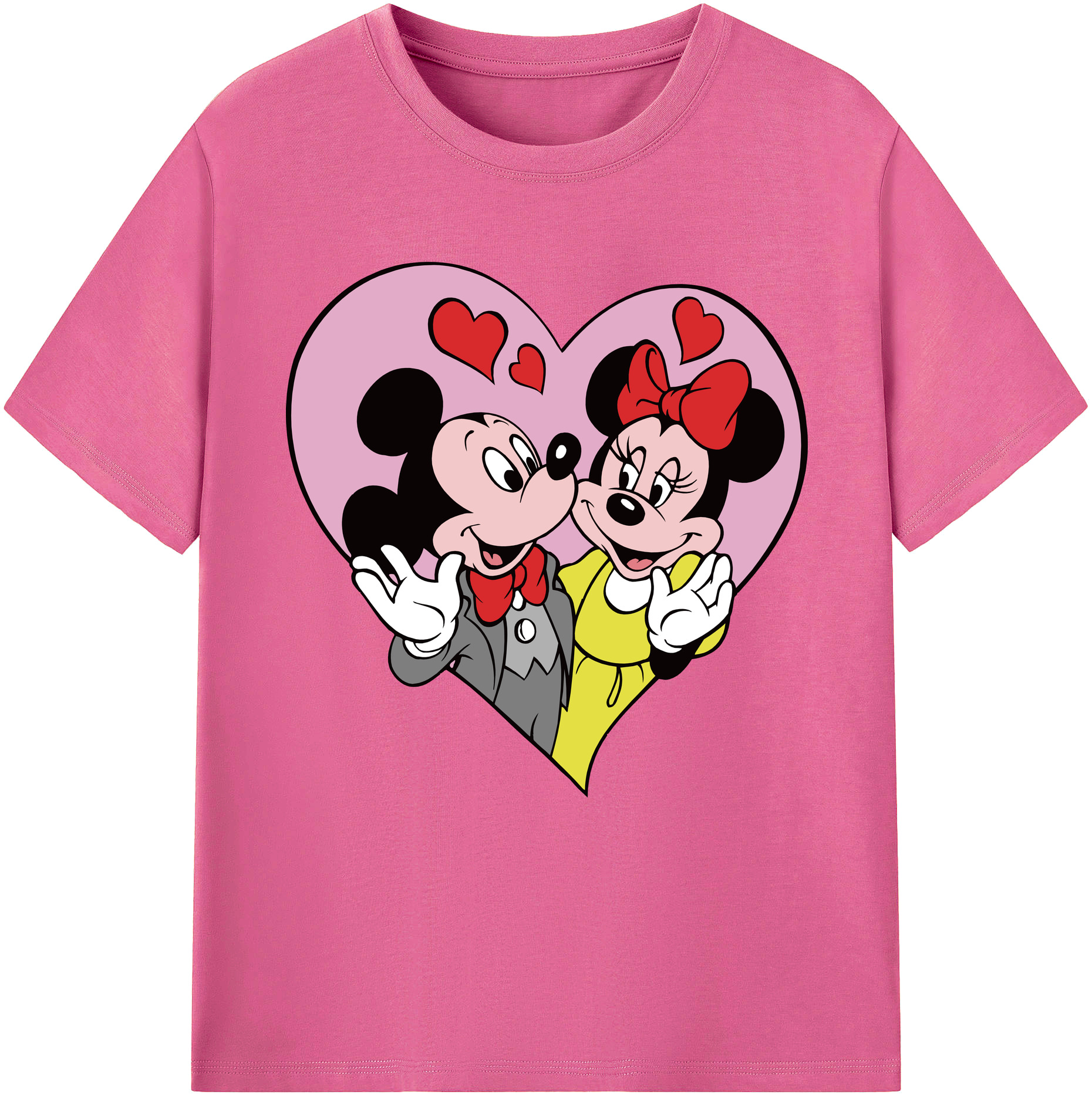 （画像用） ミッキーマウス Mickey Mouse レディースカジュアルプリントTシャツ（綿100％）