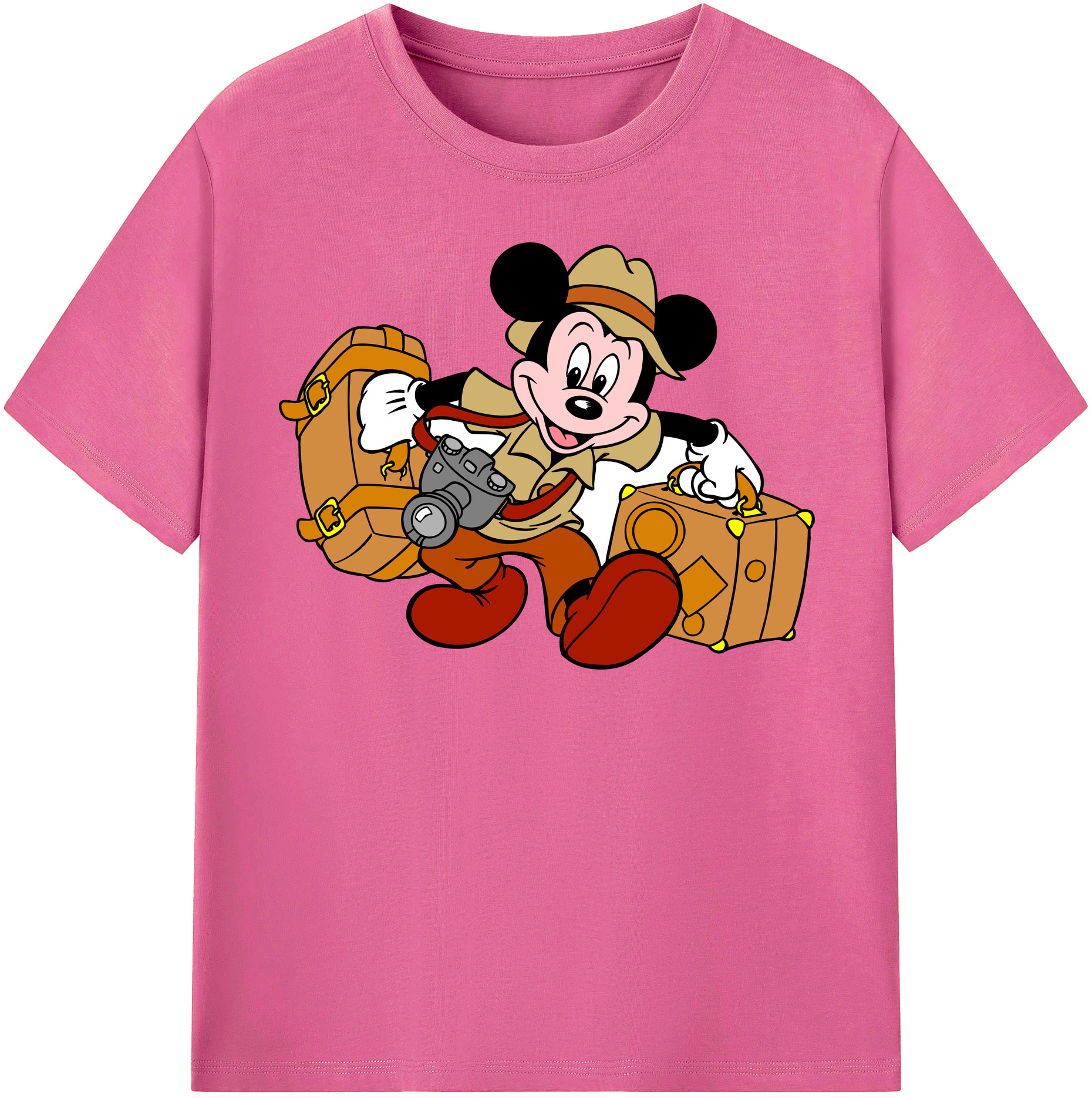 （画像用） ミッキーマウス Mickey Mouse レディースカジュアルプリントTシャツ（綿100％）