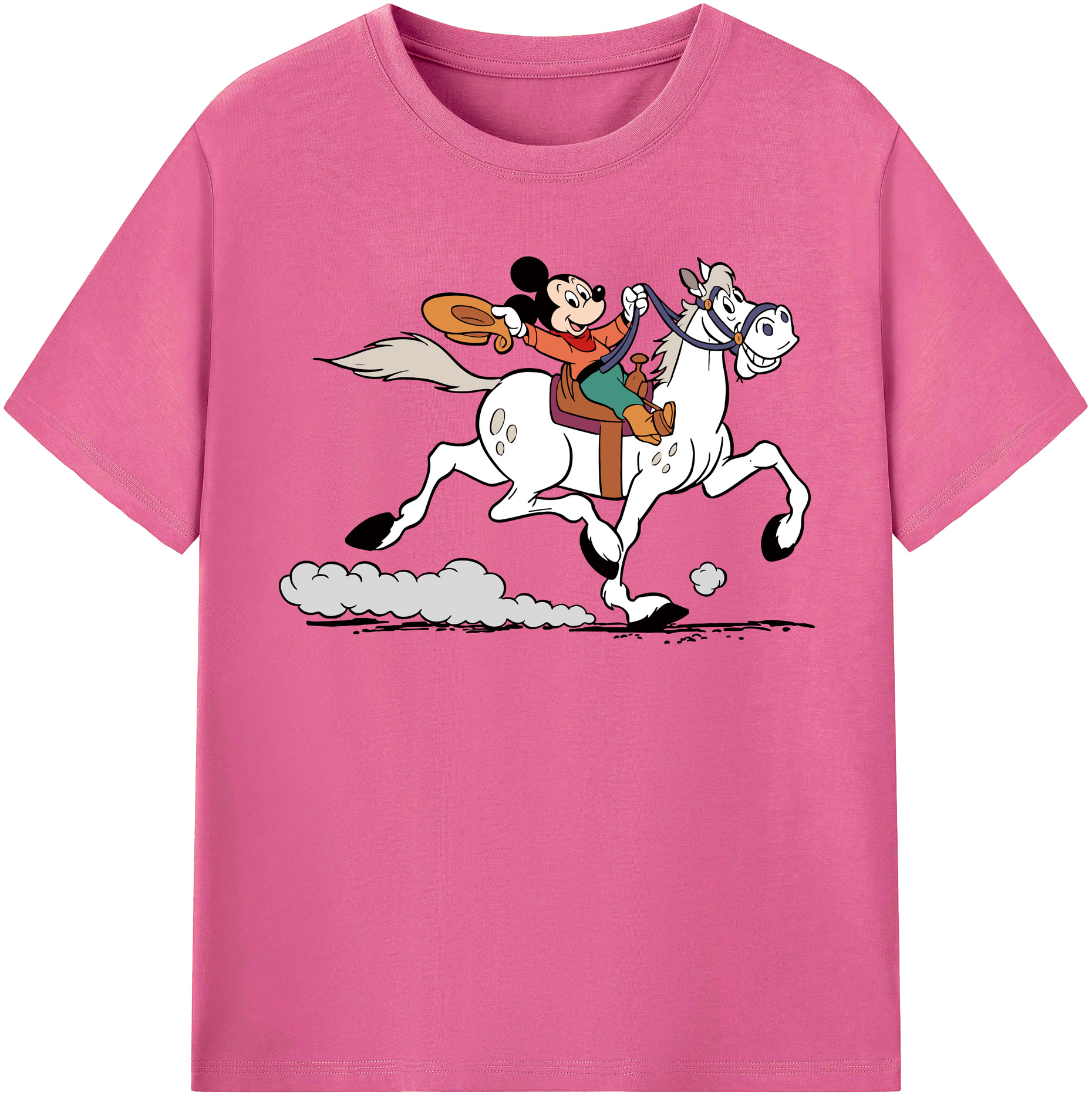 （画像用） ミッキーマウス Mickey Mouse レディースカジュアルプリントTシャツ（綿100％）