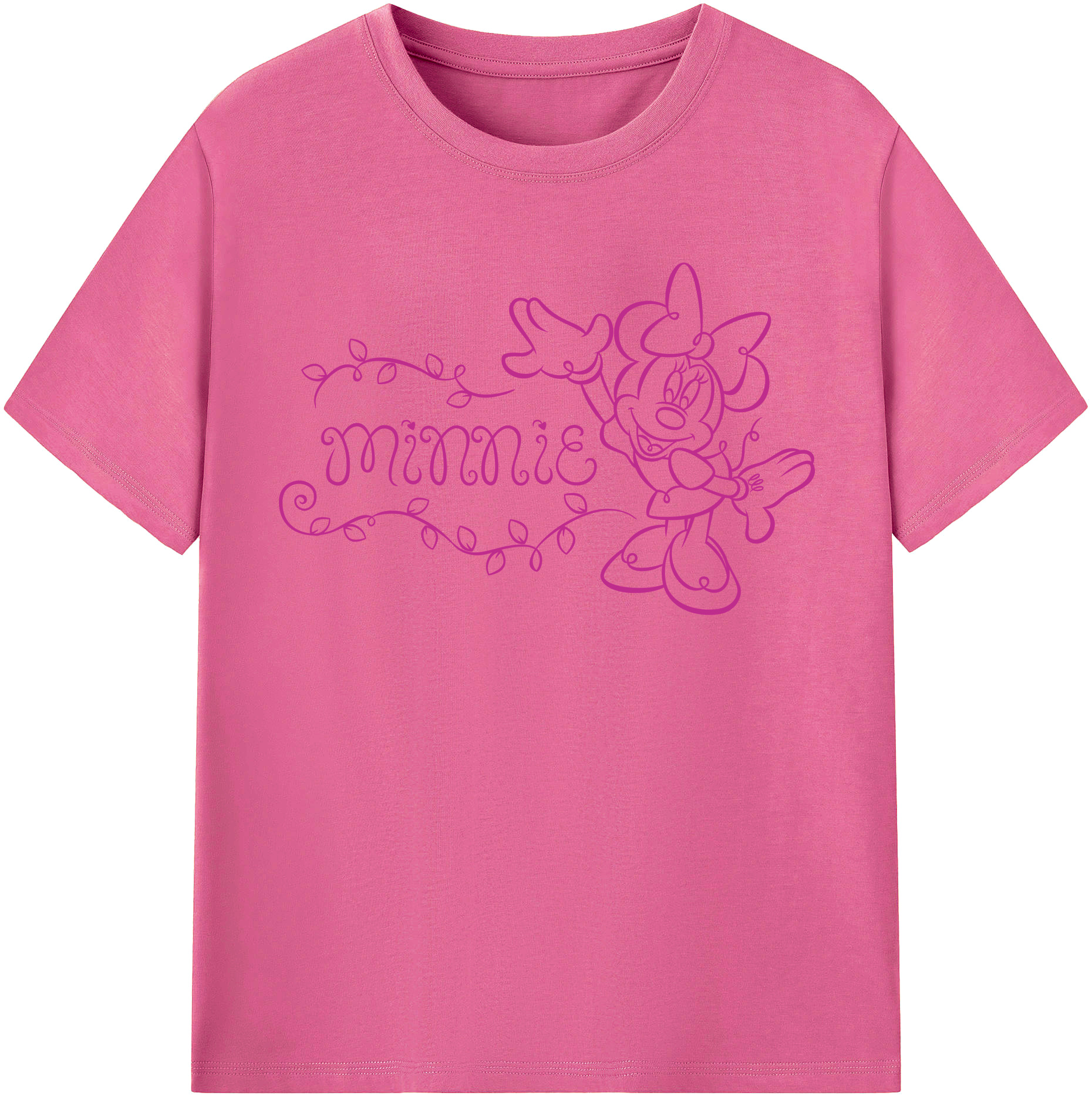 （画像用） ミッキーマウス Mickey Mouse レディースカジュアルプリントTシャツ（綿100％）