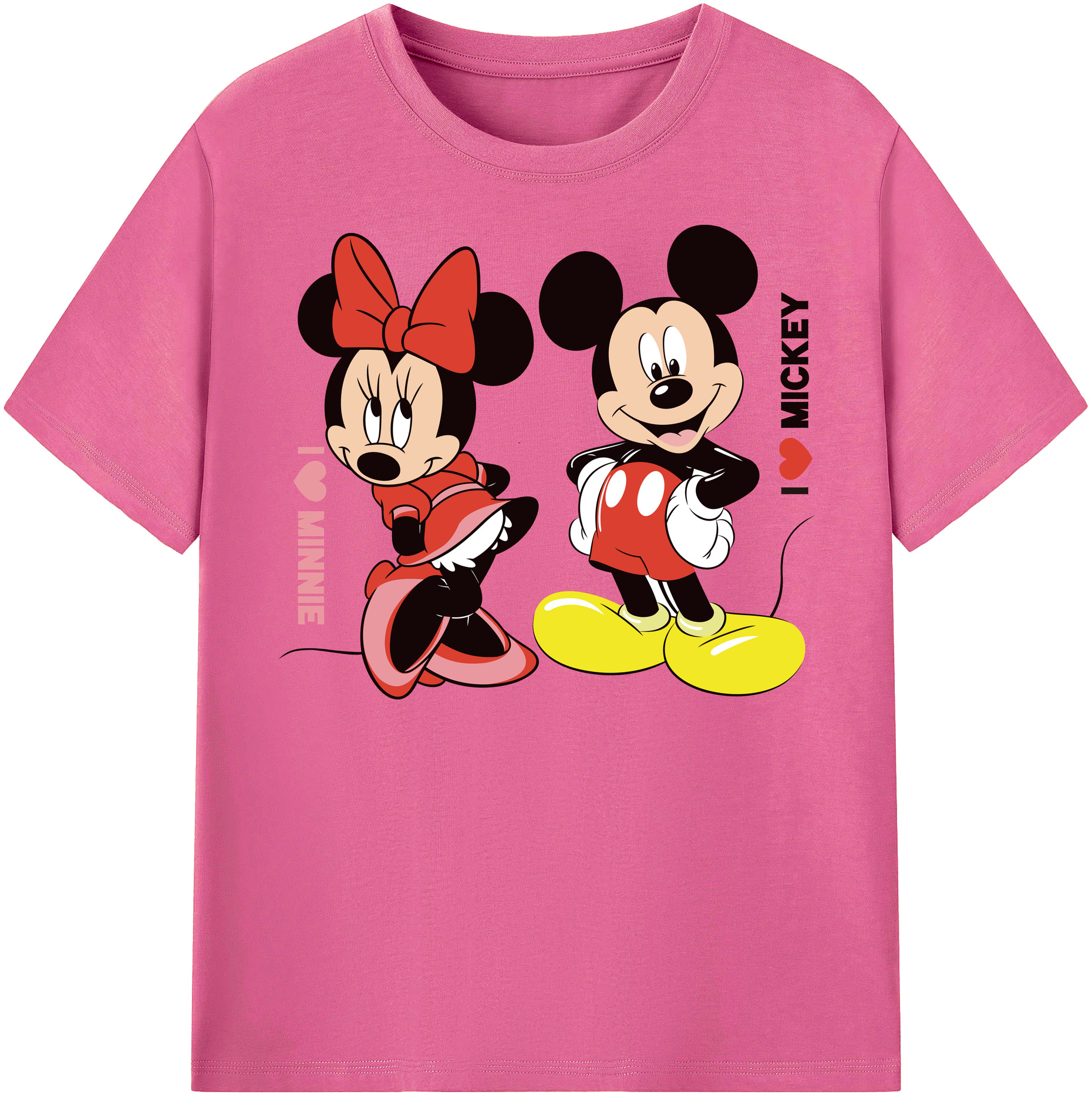 （画像用） ミッキーマウス Mickey Mouse レディースカジュアルプリントTシャツ（綿100％）