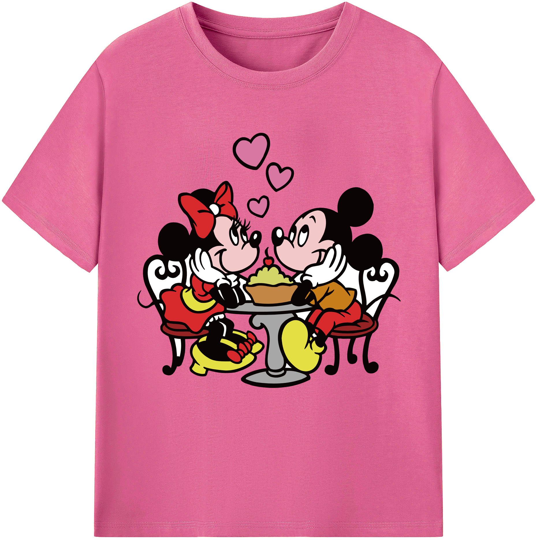 （画像用） ミッキーマウス Mickey Mouse レディースカジュアルプリントTシャツ（綿100％）