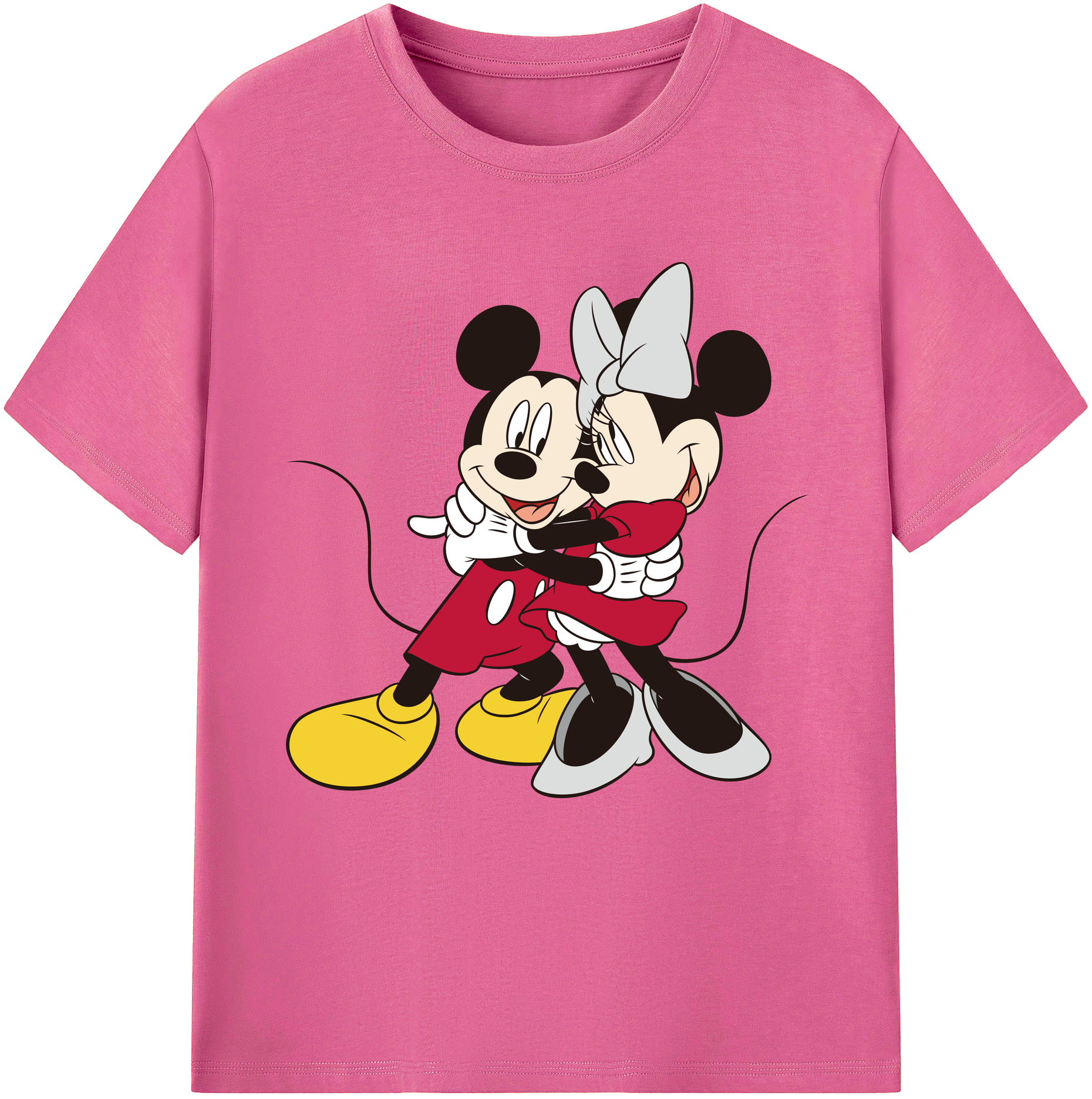 （画像用） ミッキーマウス Mickey Mouse レディースカジュアルプリントTシャツ（綿100％）