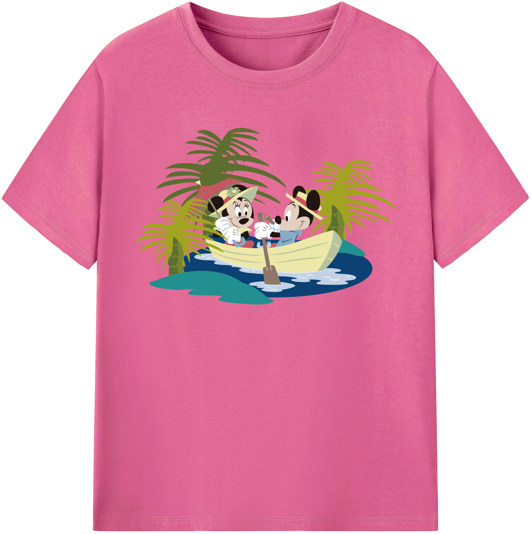 （画像用） ミッキーマウス Mickey Mouse レディースカジュアルプリントTシャツ（綿100％）