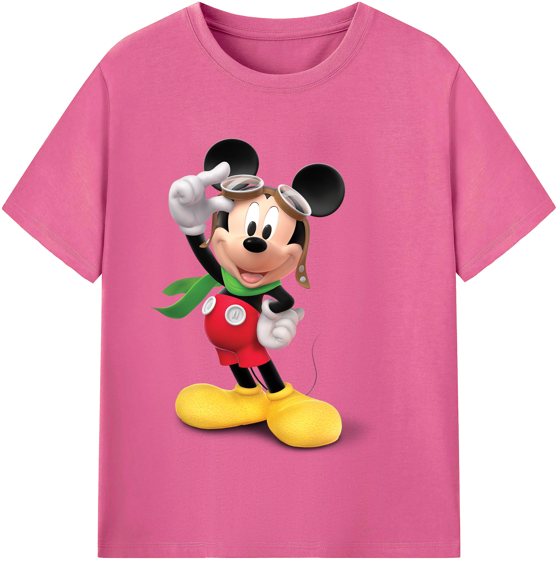 （画像用） ミッキーマウス Mickey Mouse レディースカジュアルプリントTシャツ（綿100％）