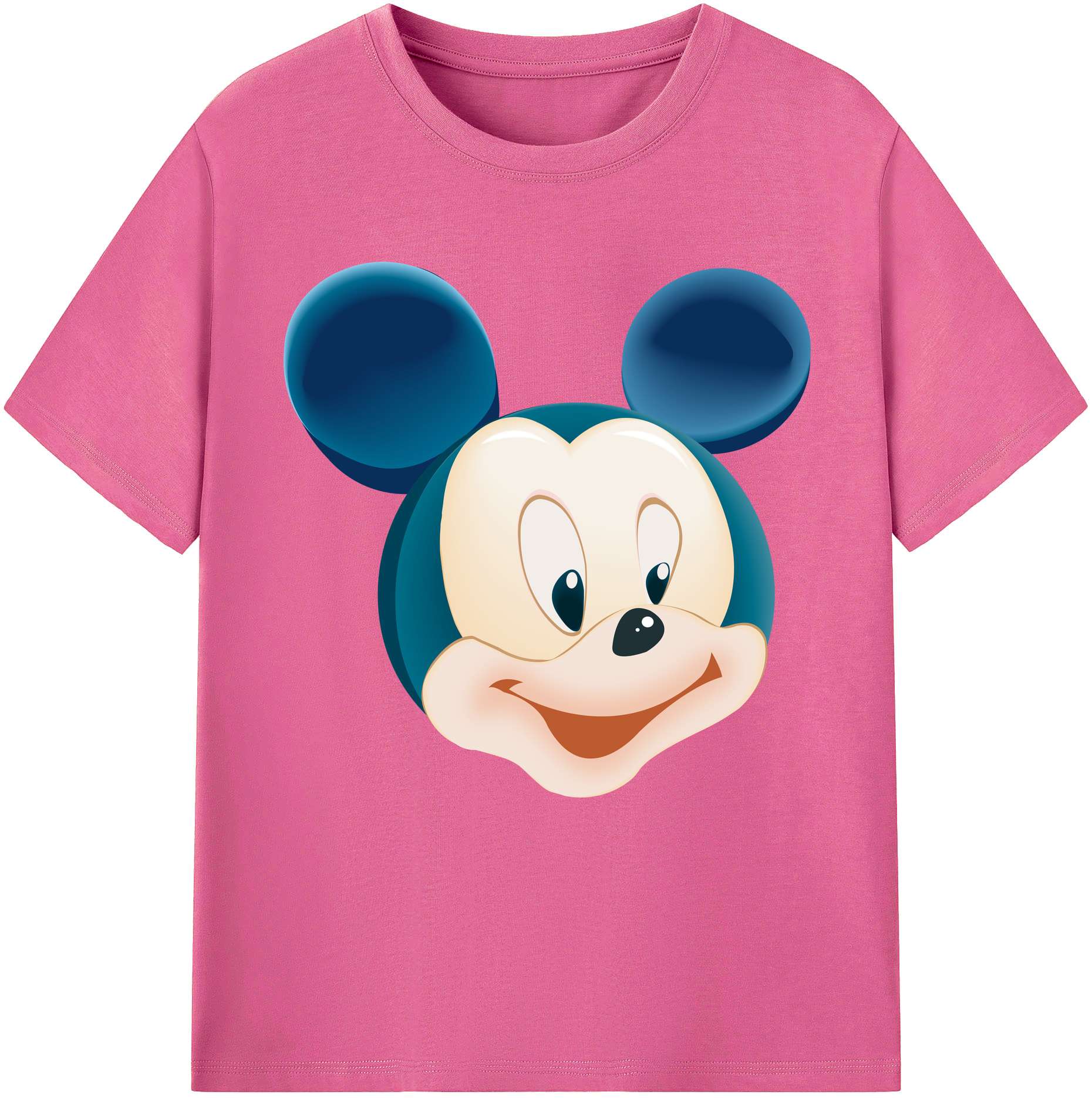 （画像用） ミッキーマウス Mickey Mouse レディースカジュアルプリントTシャツ（綿100％）