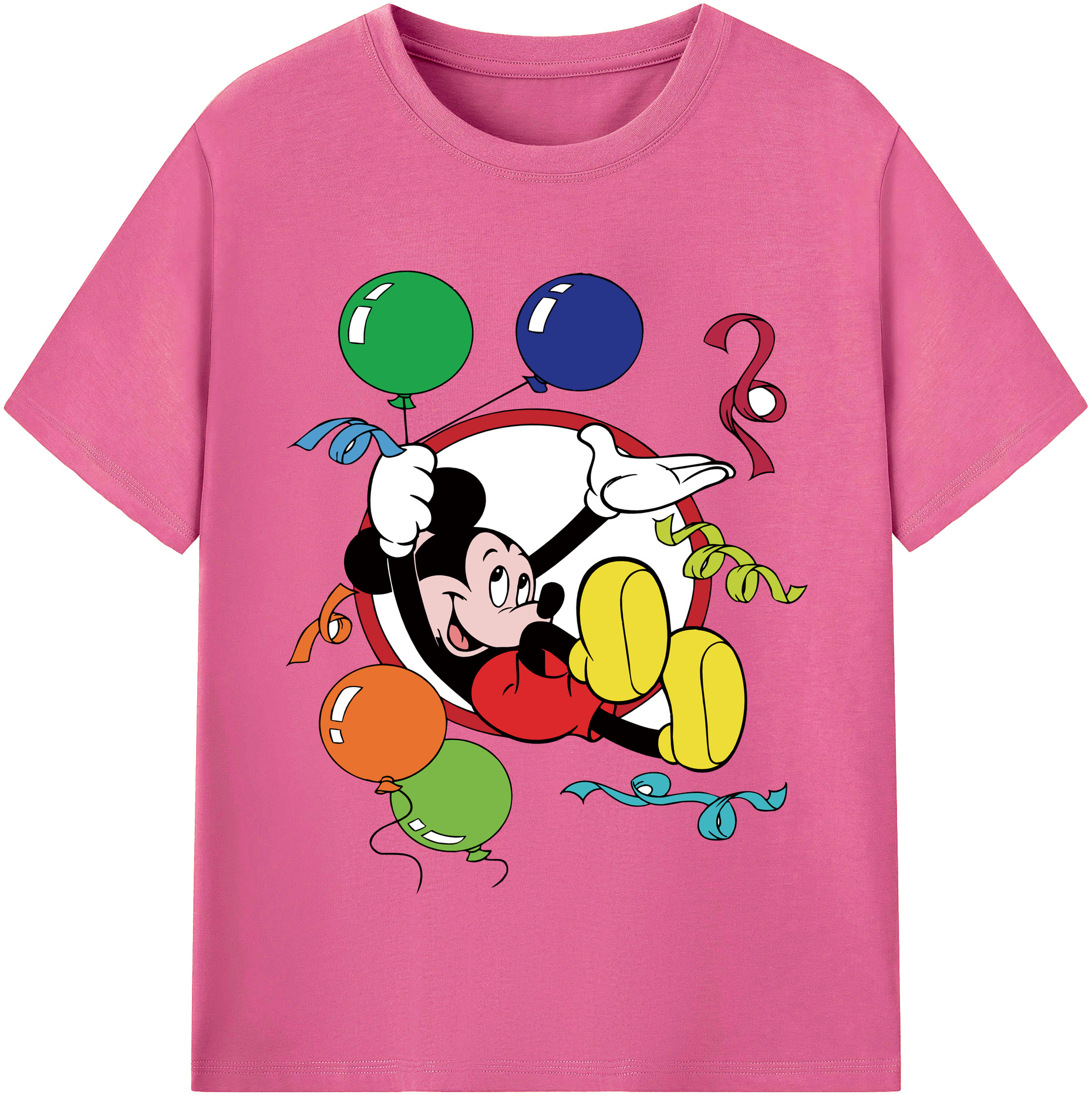 （画像用） ミッキーマウス Mickey Mouse レディースカジュアルプリントTシャツ（綿100％）