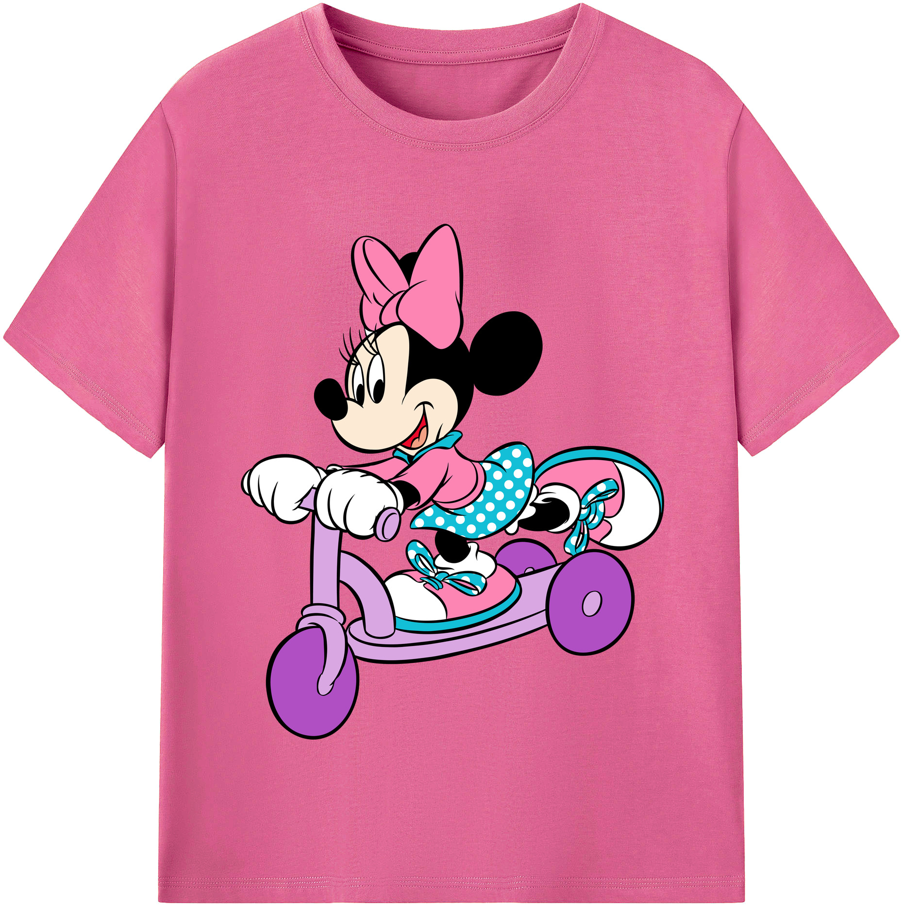 （画像用） ミッキーマウス Mickey Mouse レディースカジュアルプリントTシャツ（綿100％）