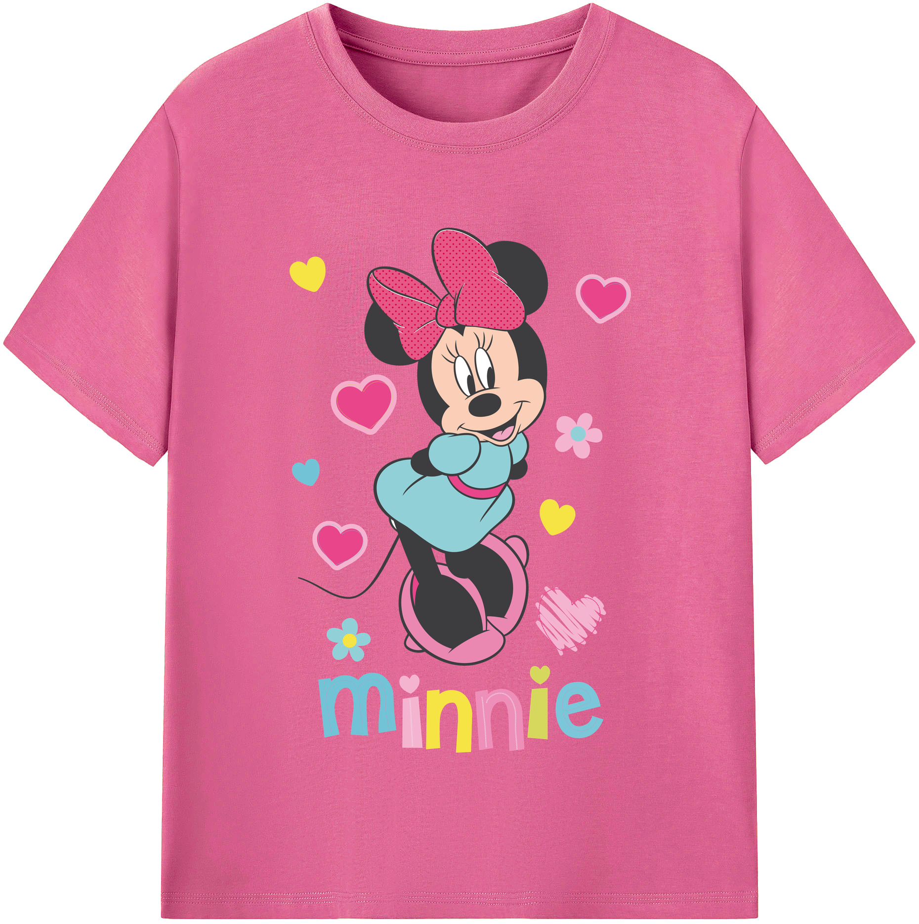 （画像用） ミッキーマウス Mickey Mouse レディースカジュアルプリントTシャツ（綿100％）