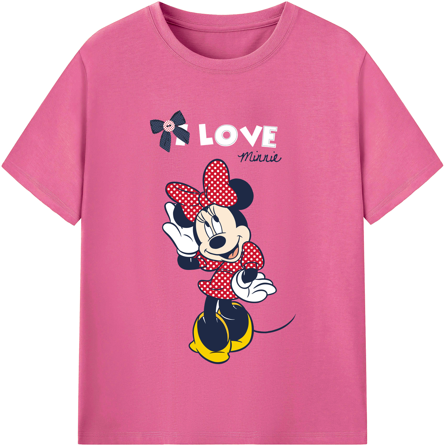 （画像用） ミッキーマウス Mickey Mouse レディースカジュアルプリントTシャツ（綿100％）