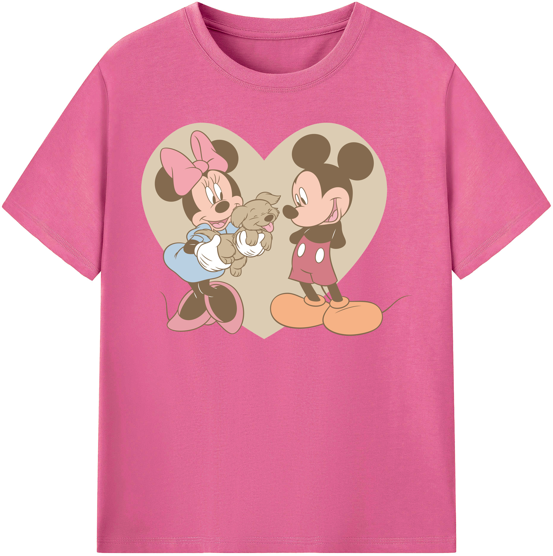 （画像用） ミッキーマウス Mickey Mouse レディースカジュアルプリントTシャツ（綿100％）