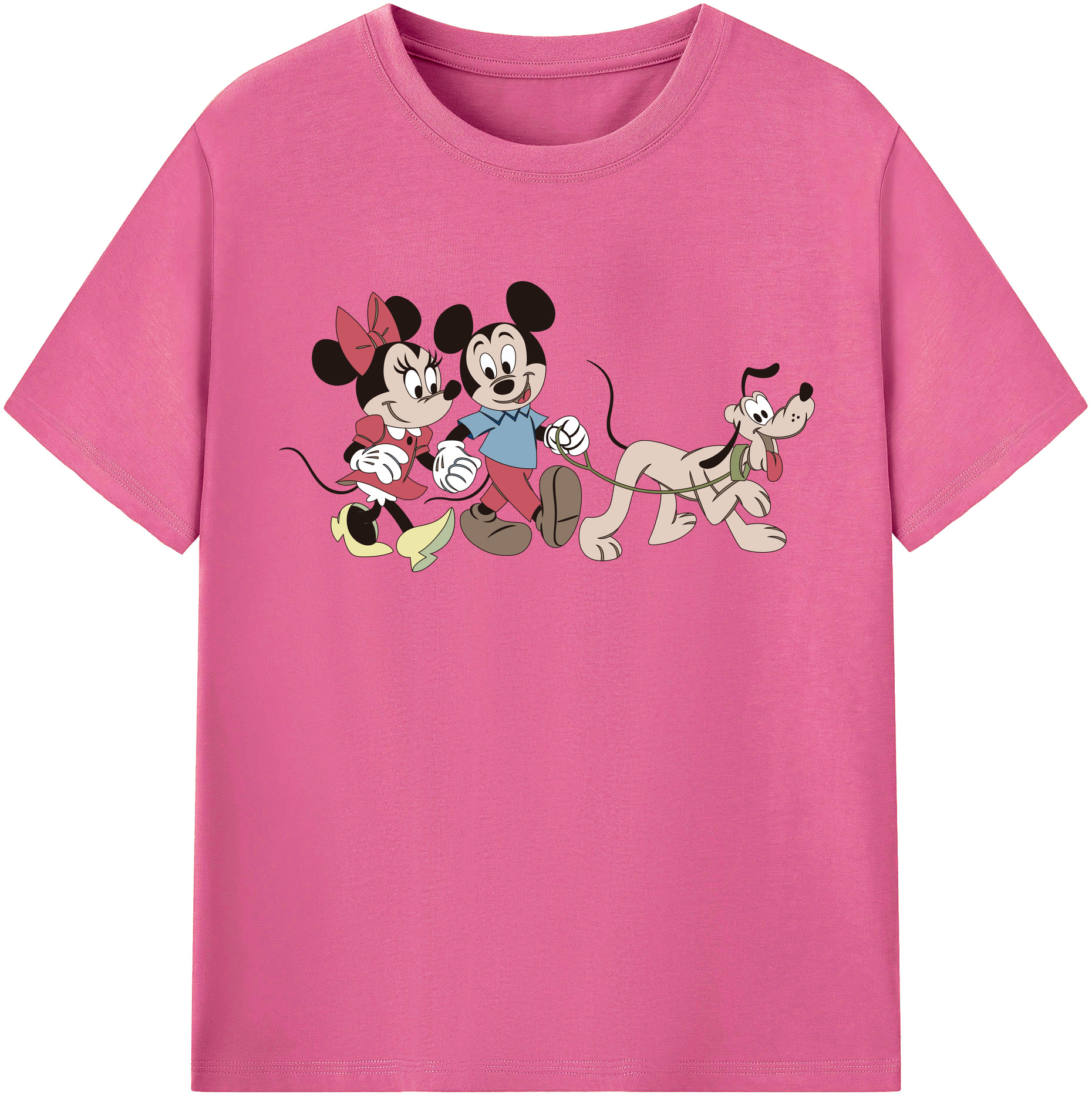（画像用） ミッキーマウス Mickey Mouse レディースカジュアルプリントTシャツ（綿100％）