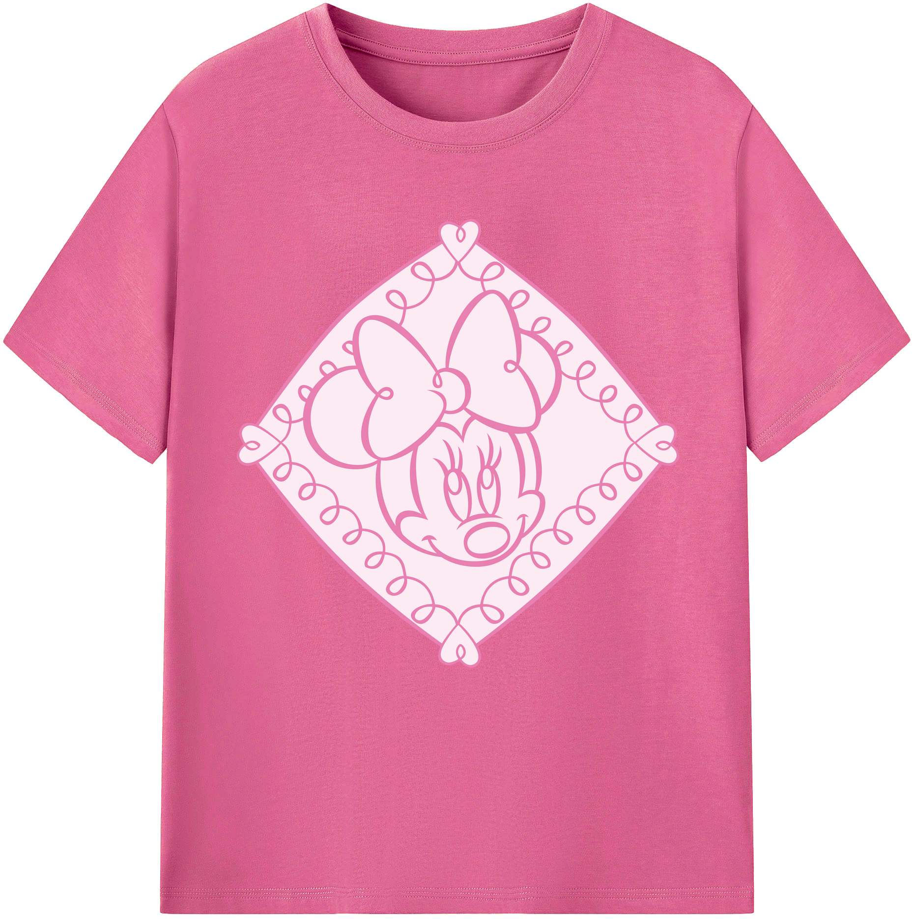 （画像用） ミッキーマウス Mickey Mouse レディースカジュアルプリントTシャツ（綿100％）