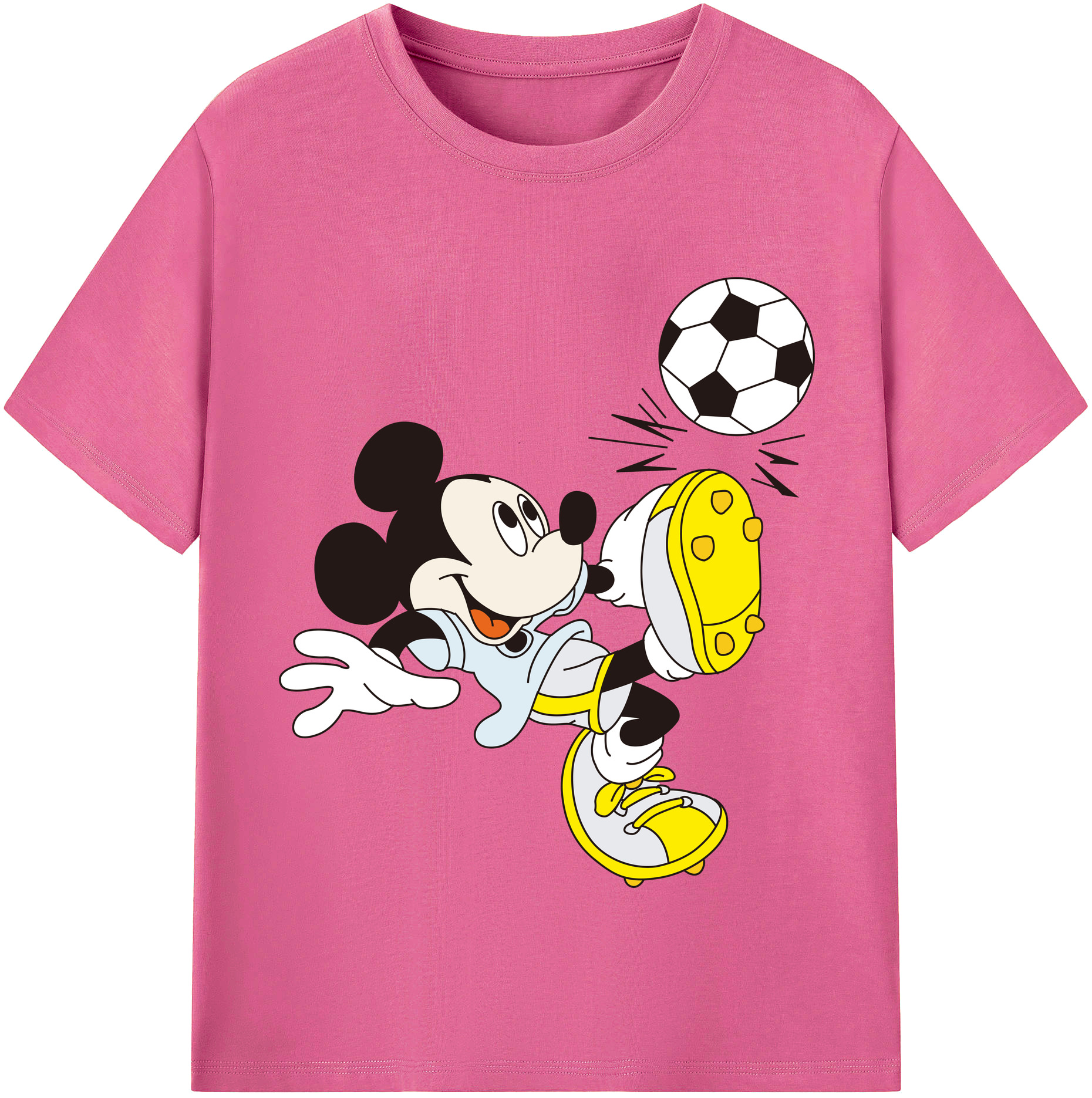 （画像用） ミッキーマウス Mickey Mouse レディースカジュアルプリントTシャツ（綿100％）