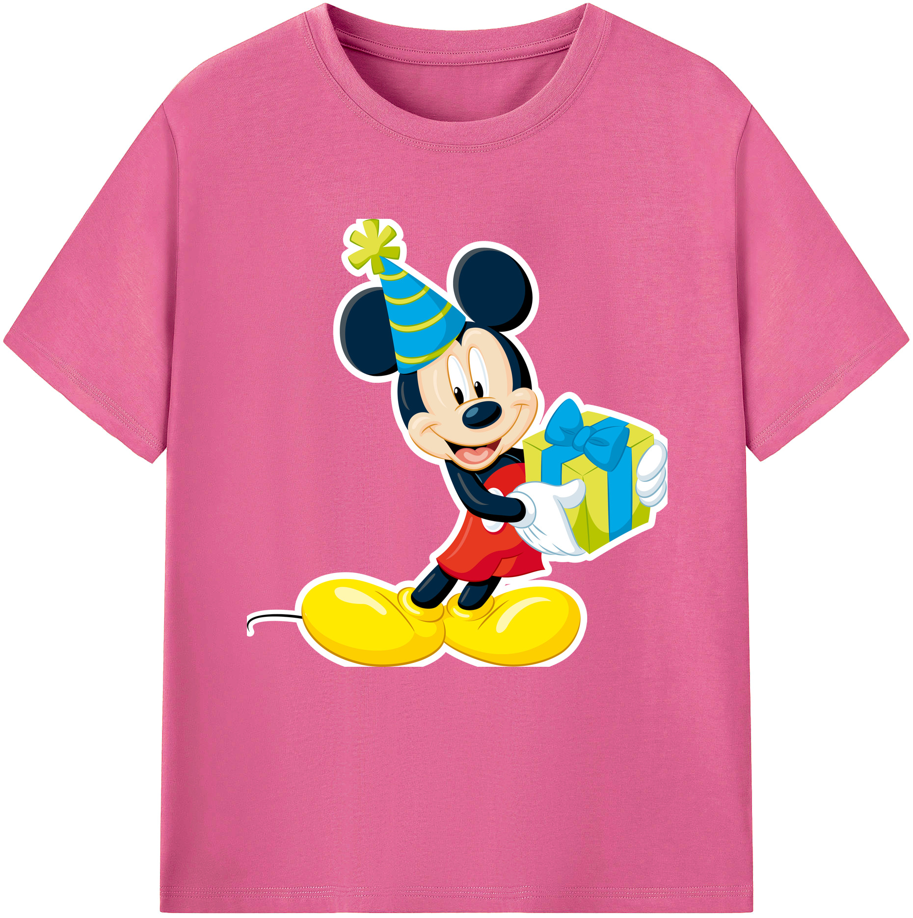 （画像用） ミッキーマウス Mickey Mouse レディースカジュアルプリントTシャツ（綿100％）