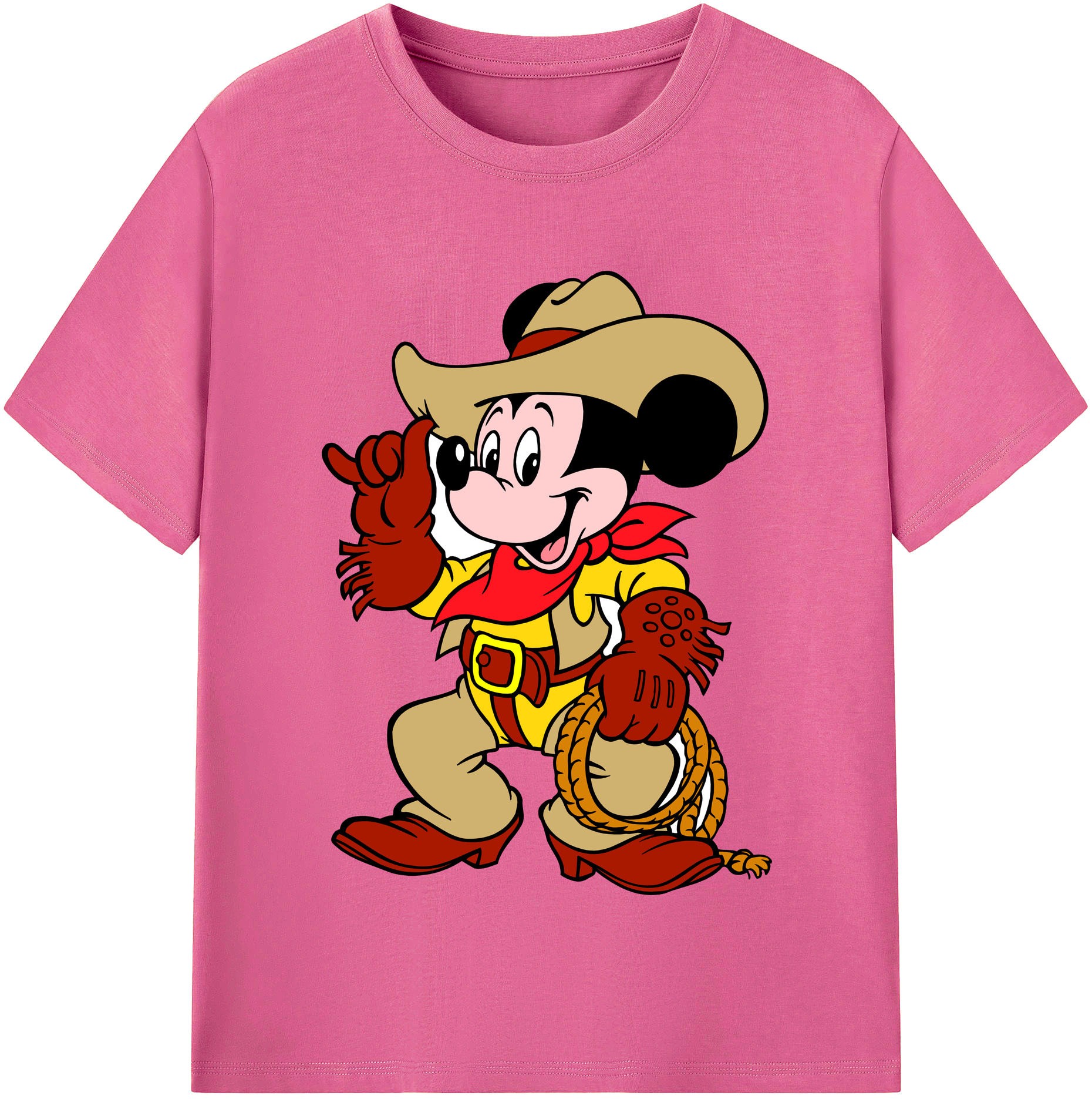 （画像用） ミッキーマウス Mickey Mouse レディースカジュアルプリントTシャツ（綿100％）