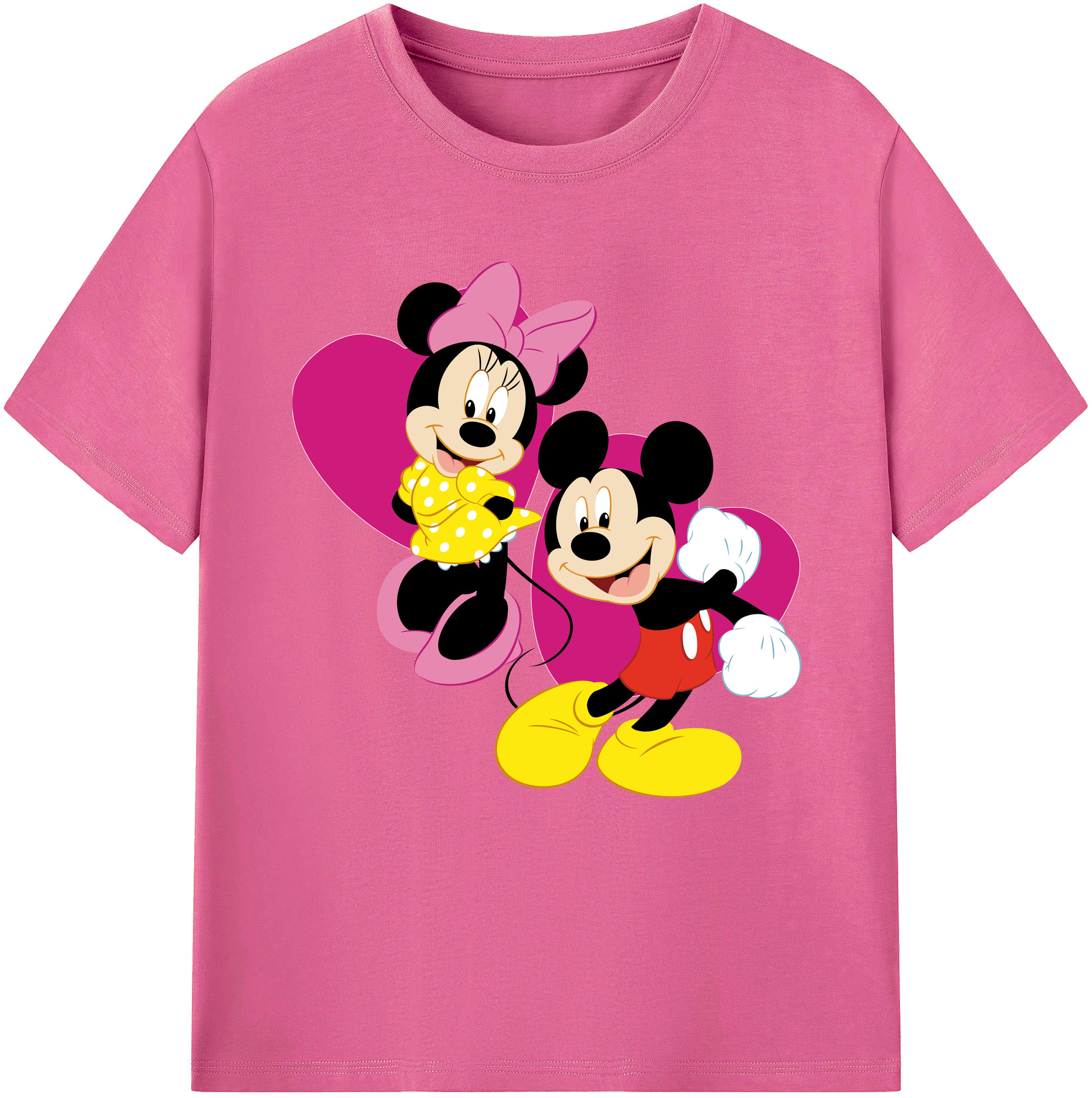 （画像用） ミッキーマウス Mickey Mouse レディースカジュアルプリントTシャツ（綿100％）