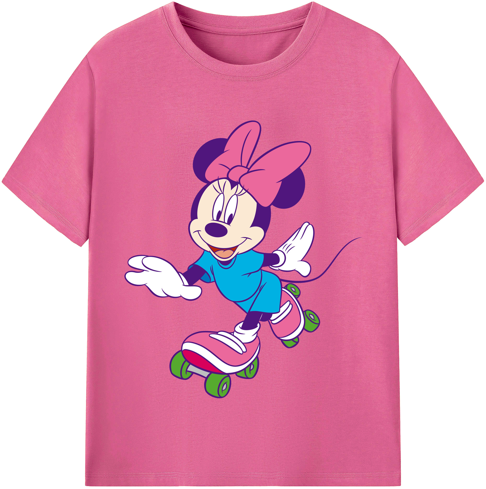 ミッキーマウス Mickey Mouse レディースカジュアルプリントTシャツ（綿100％）