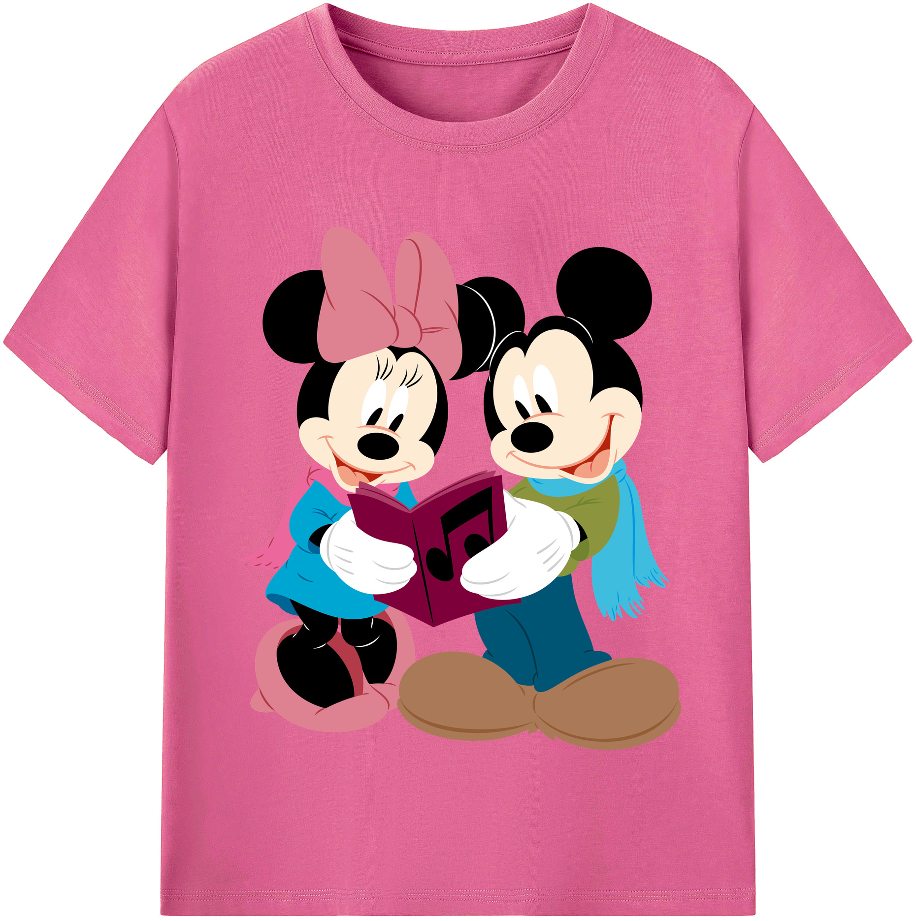 （画像用） ミッキーマウス Mickey Mouse レディースカジュアルプリントTシャツ（綿100％）
