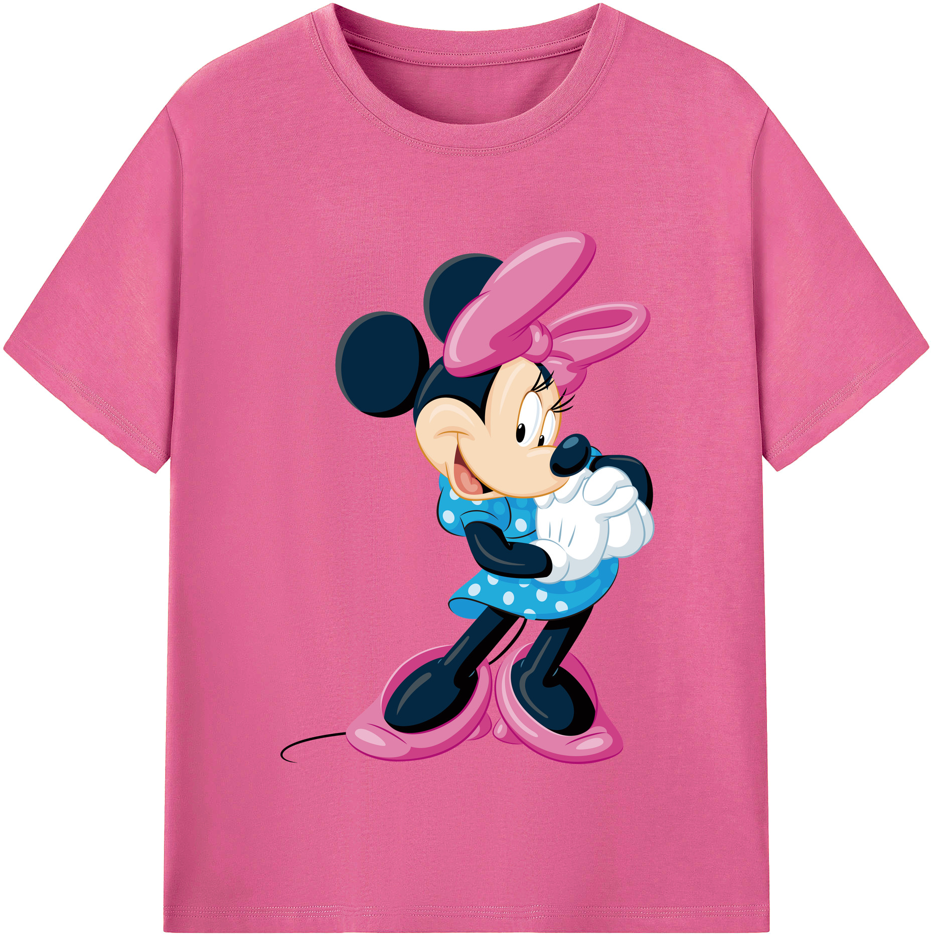 （画像用） ミッキーマウス Mickey Mouse レディースカジュアルプリントTシャツ（綿100％）
