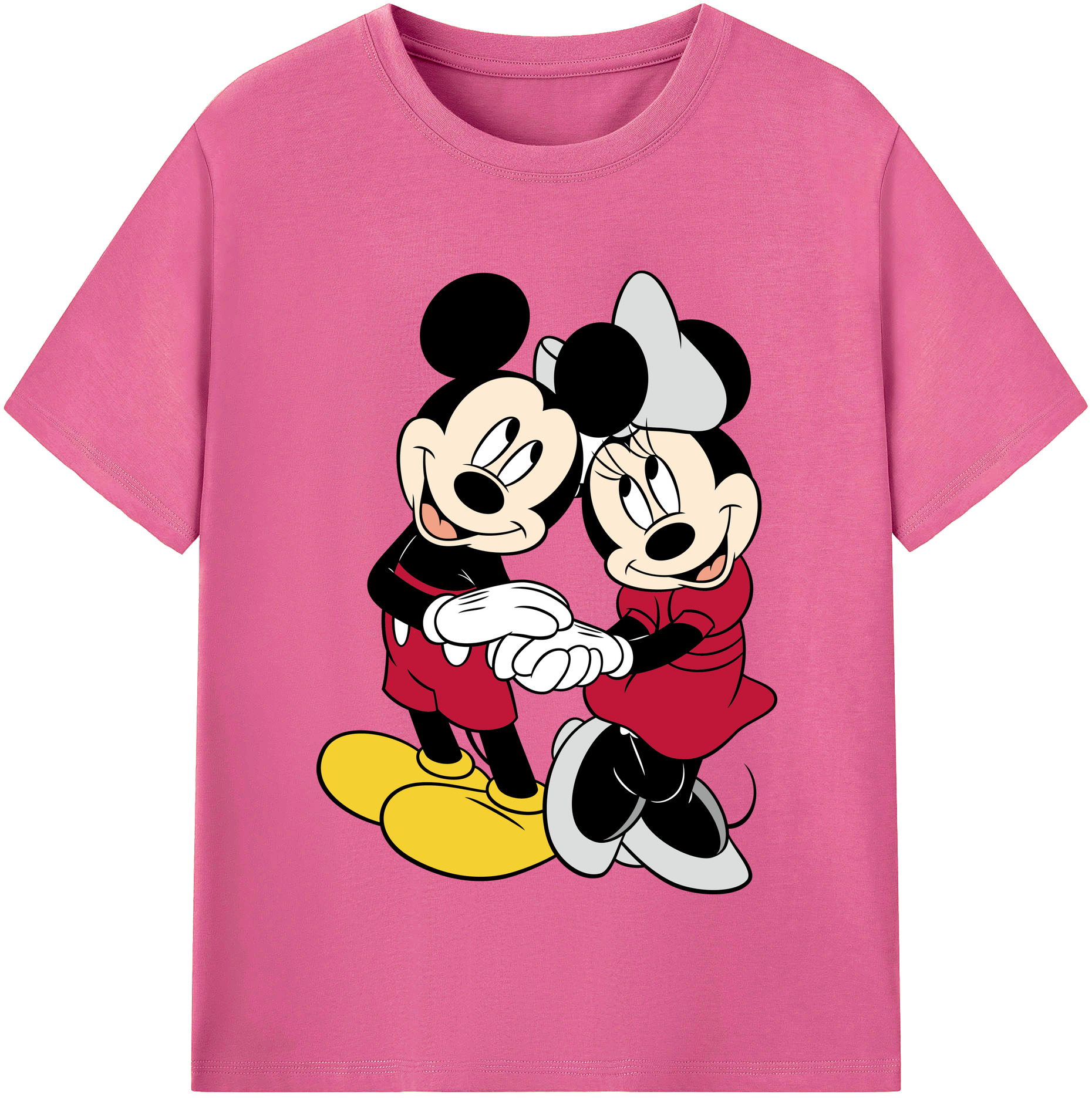 （画像用） ミッキーマウス Mickey Mouse レディースカジュアルプリントTシャツ（綿100％）