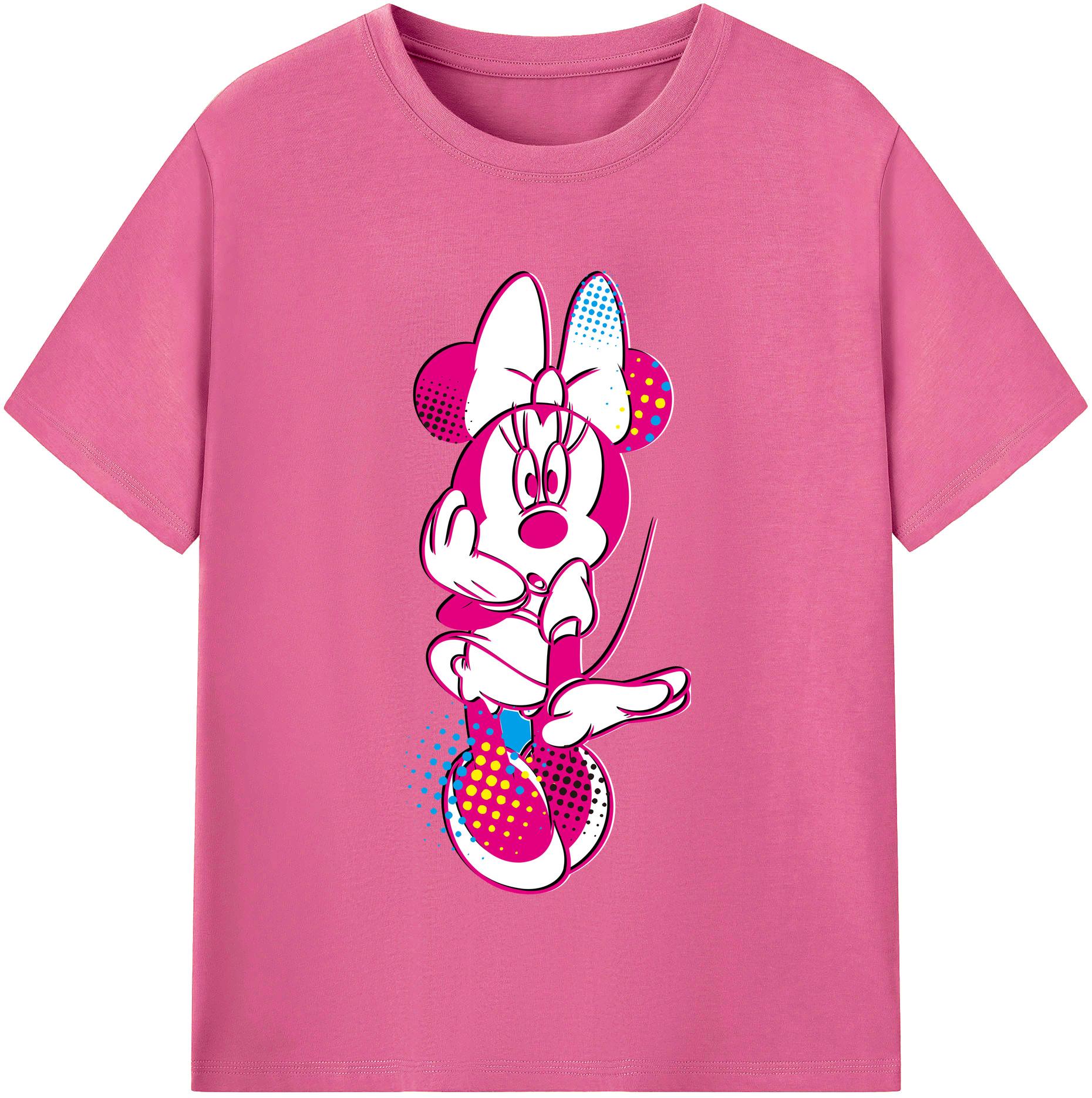 （画像用） ミッキーマウス Mickey Mouse レディースカジュアルプリントTシャツ（綿100％）