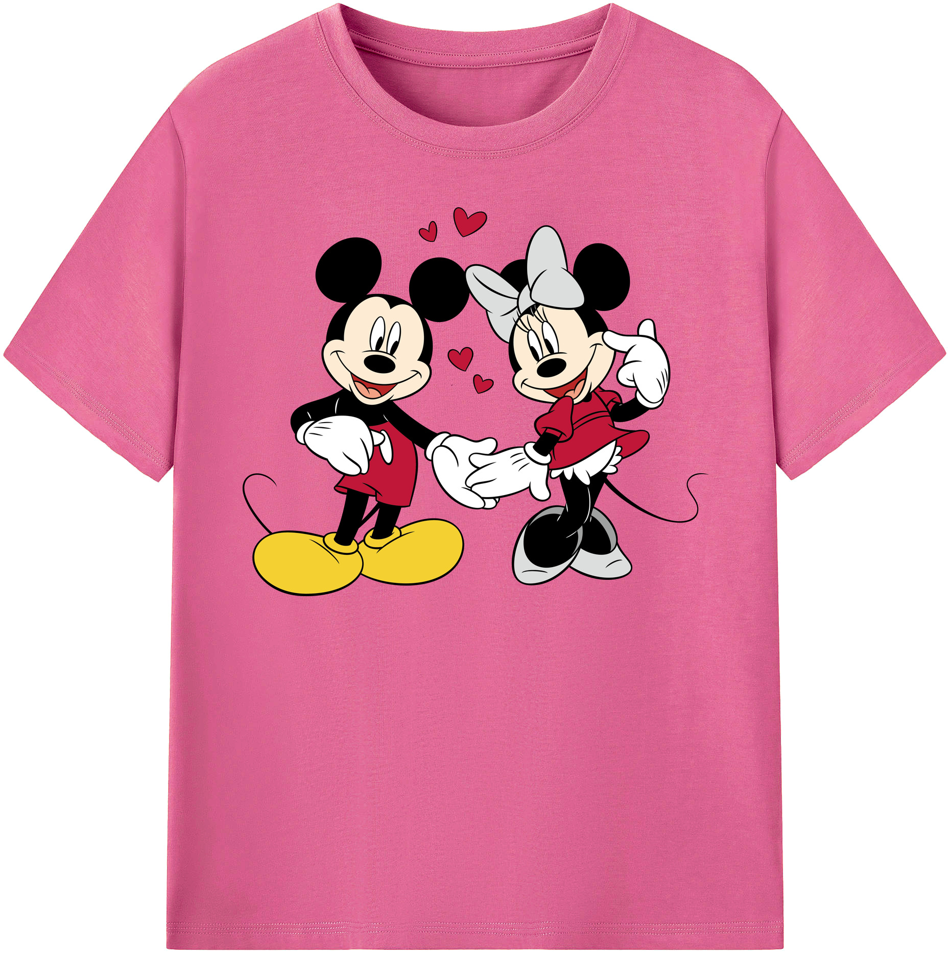 （画像用） ミッキーマウス Mickey Mouse レディースカジュアルプリントTシャツ（綿100％）