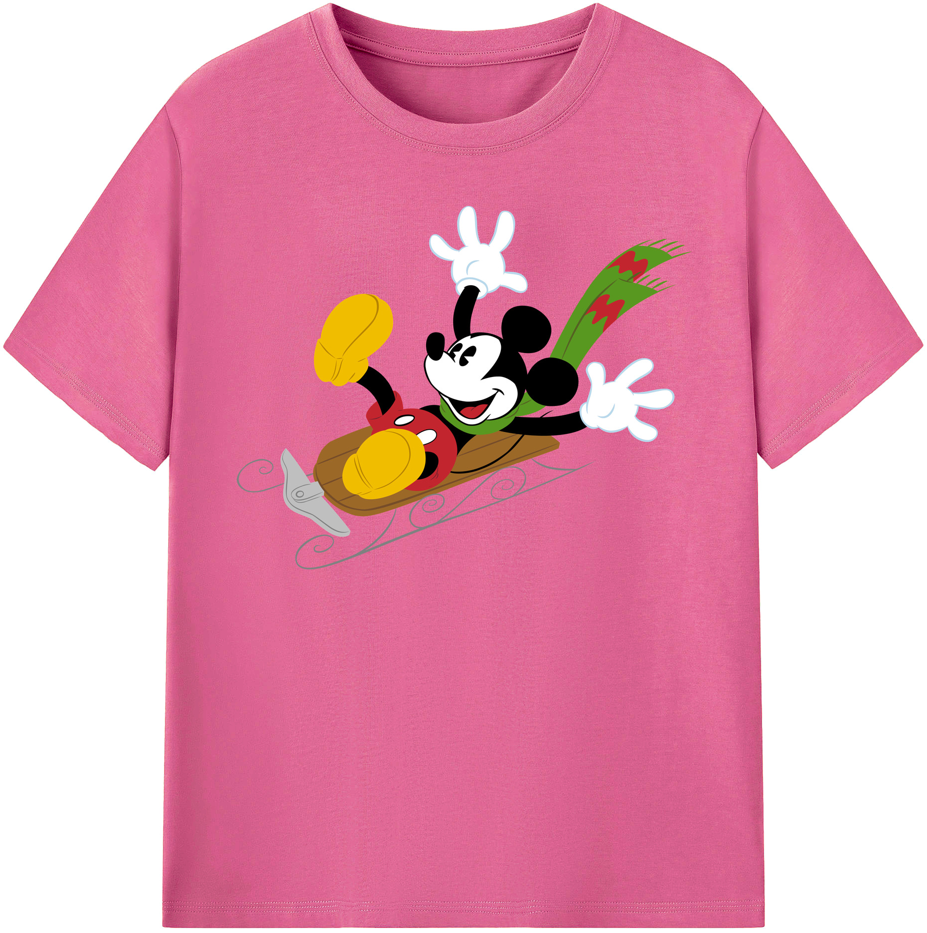 （画像用） ミッキーマウス Mickey Mouse レディースカジュアルプリントTシャツ（綿100％）