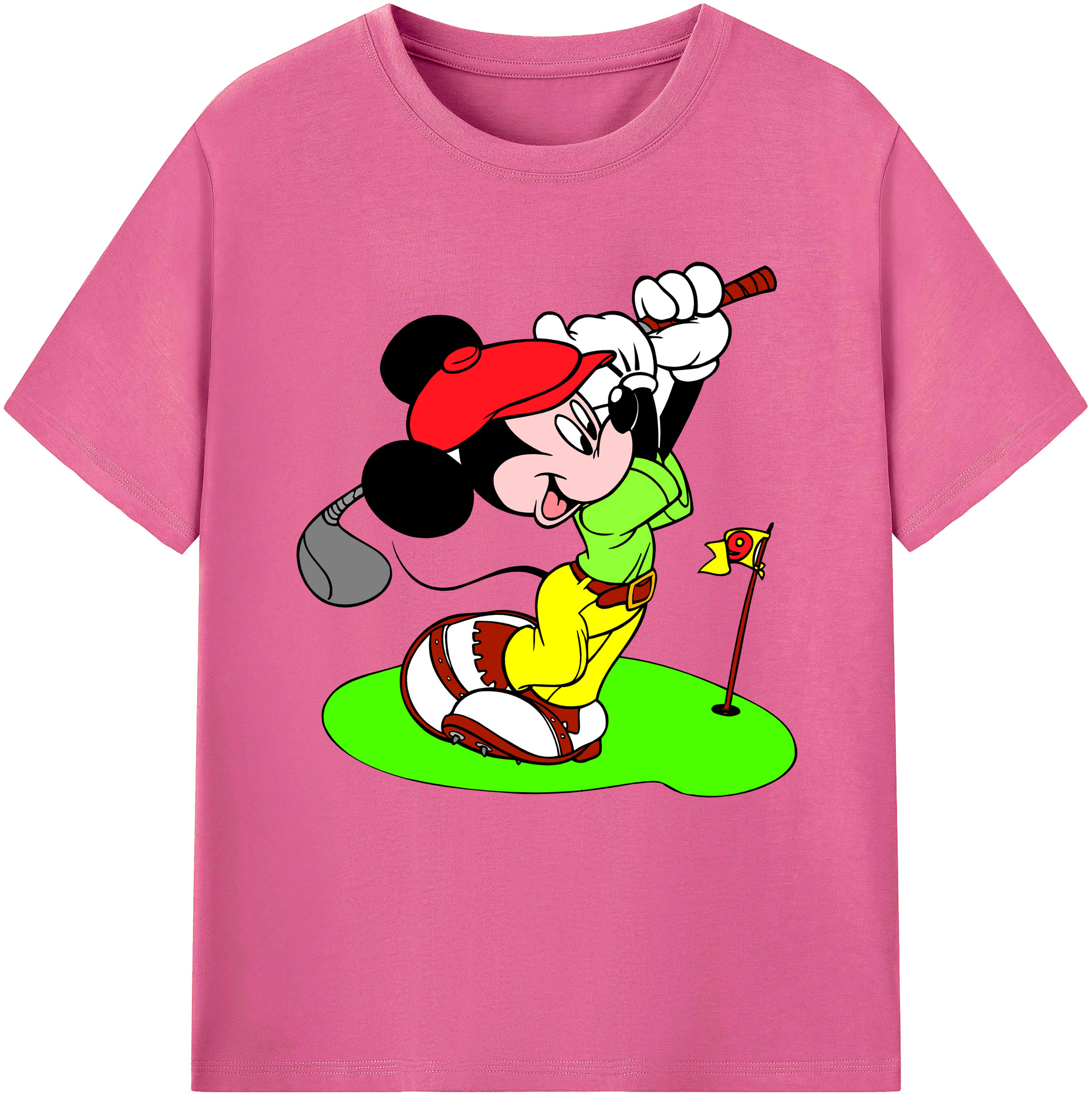 （画像用） ミッキーマウス Mickey Mouse レディースカジュアルプリントTシャツ（綿100％）