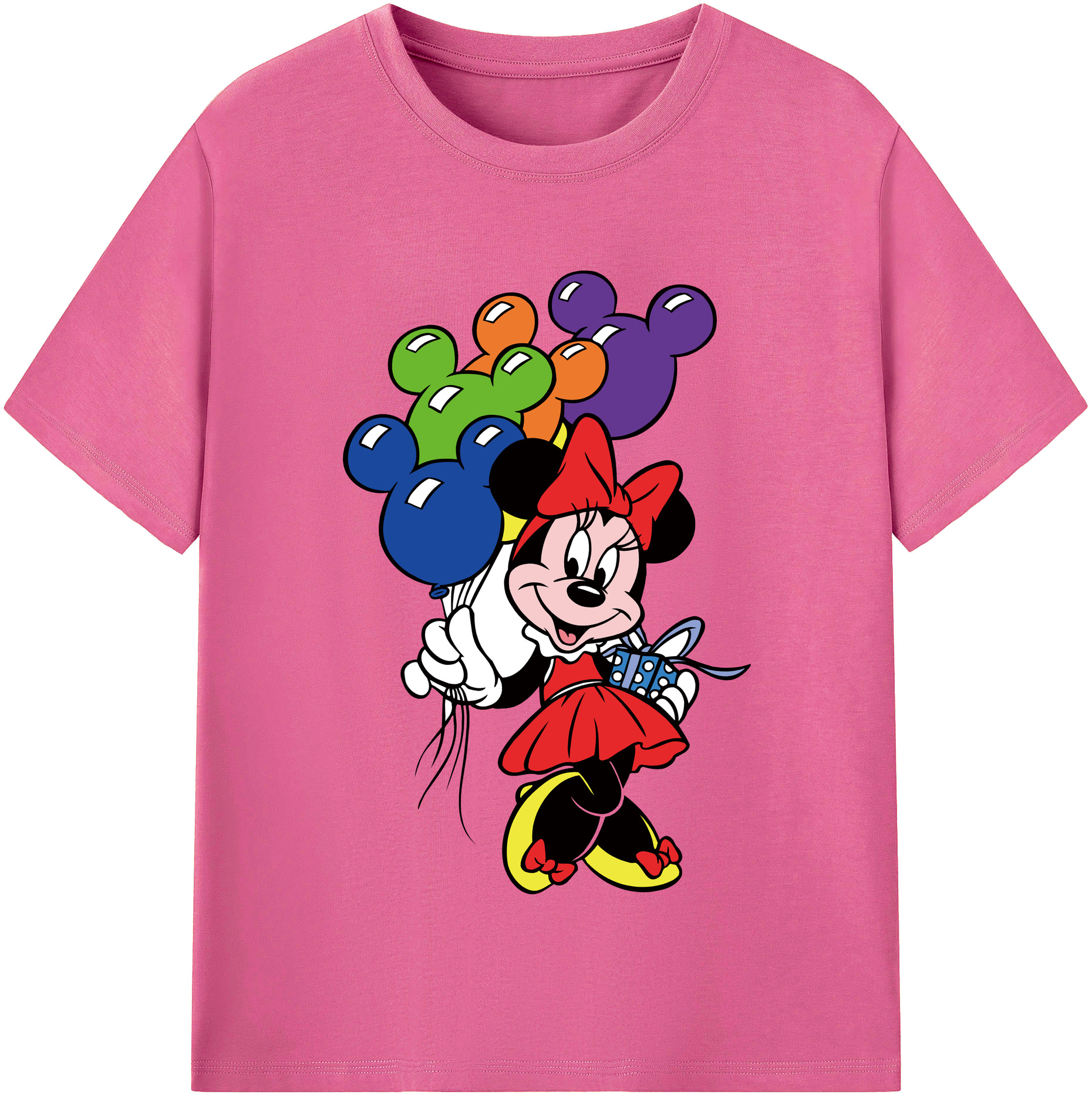 （画像用） ミッキーマウス Mickey Mouse レディースカジュアルプリントTシャツ（綿100％）